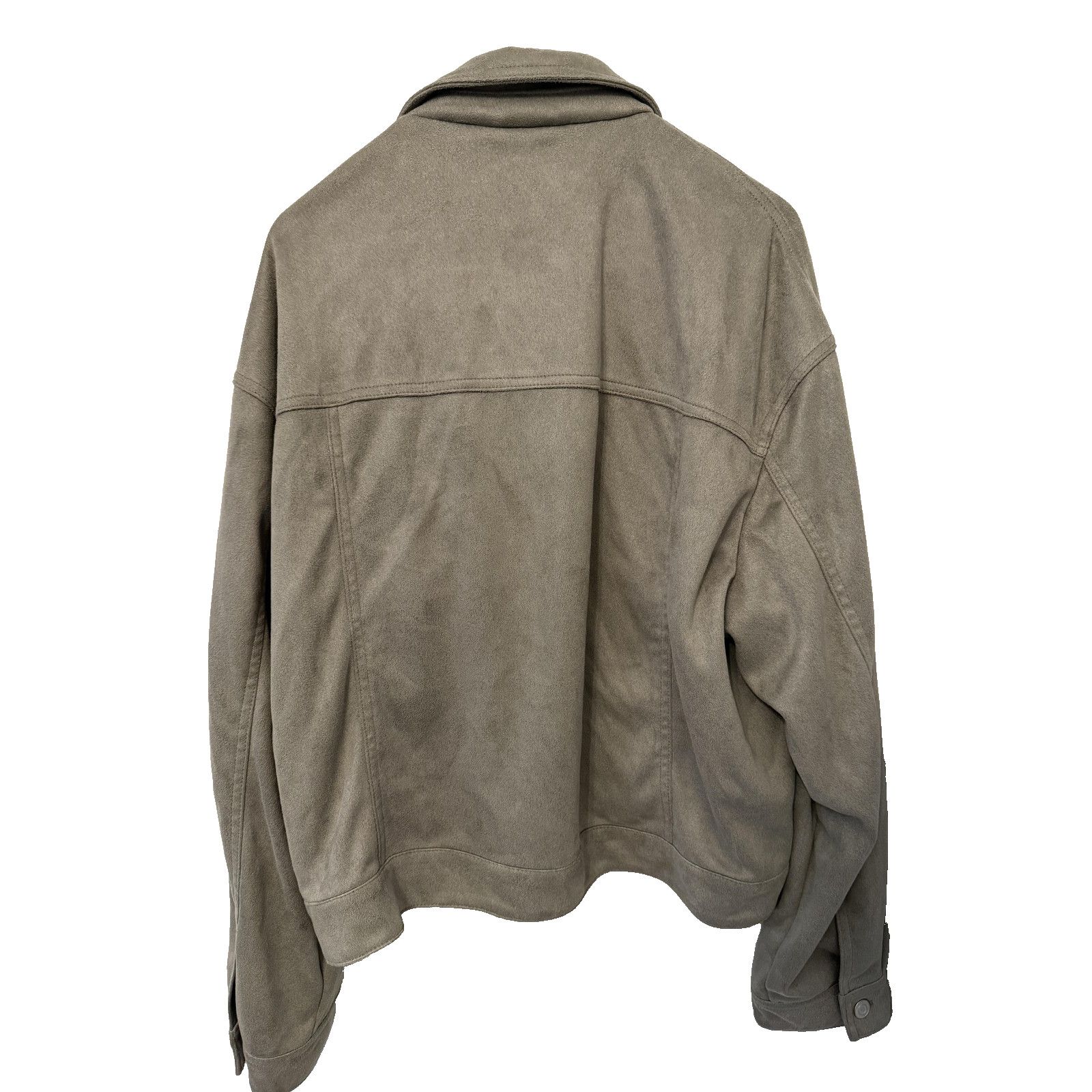 Zara Zara Jacket Mens XL Gray Suede Trucker Snap Button Size US XL / EU 56 / 4 - 3 Thumbnail