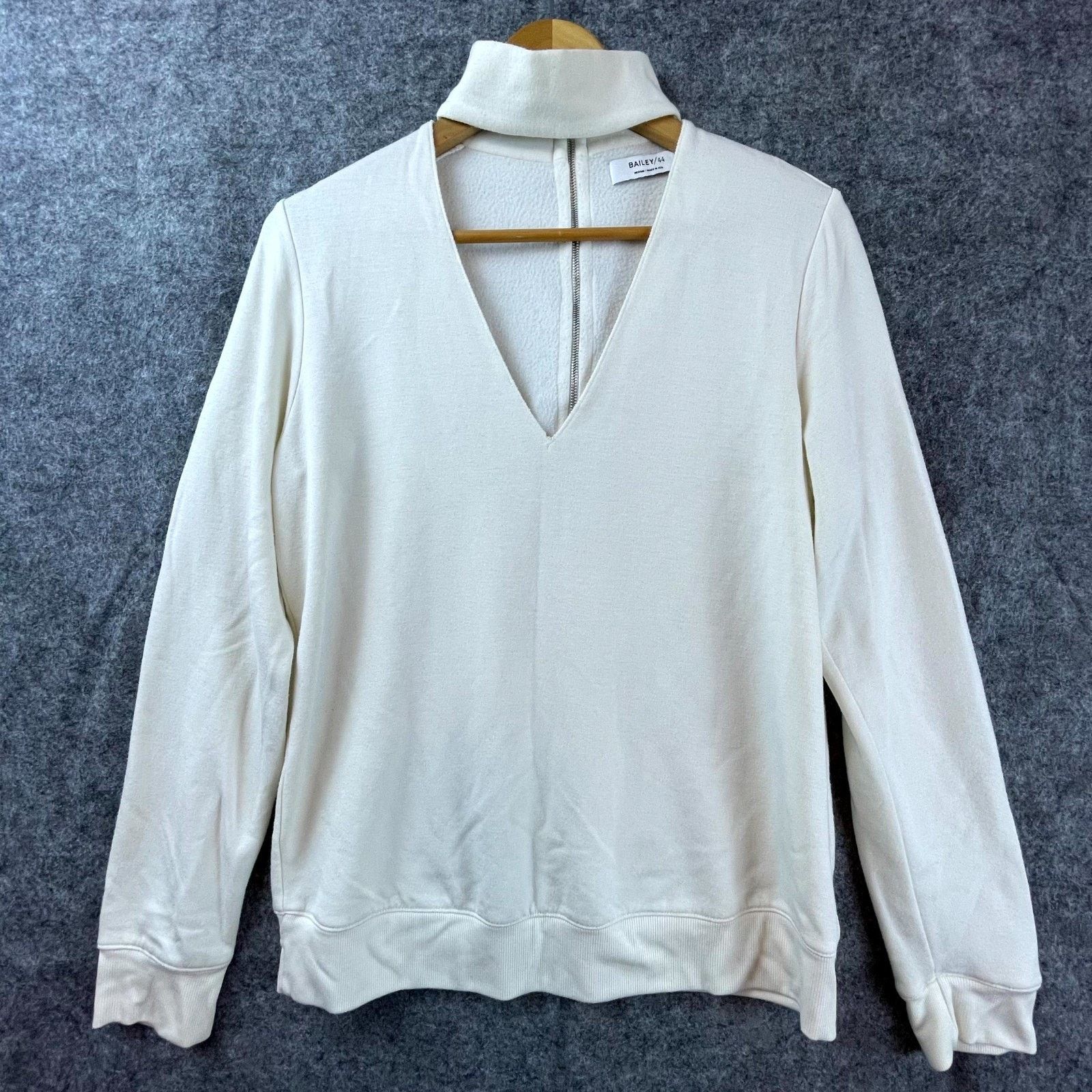 Bailey 44 Bailey/44 Eye Splice Choker Sweatshirt Womens Medium White Size M / US 6-8 / IT 42-44 - 1 Thumbnail