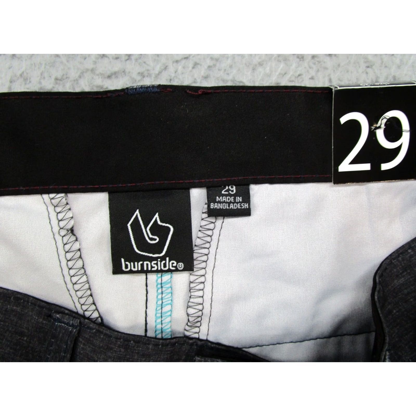 Burnside Burnside Shorts Men's Performance Dual Action Stretch Board Shorts Size 29 NEW Black Solid Logo Pockets 90s? Size US 29 - 4 Thumbnail
