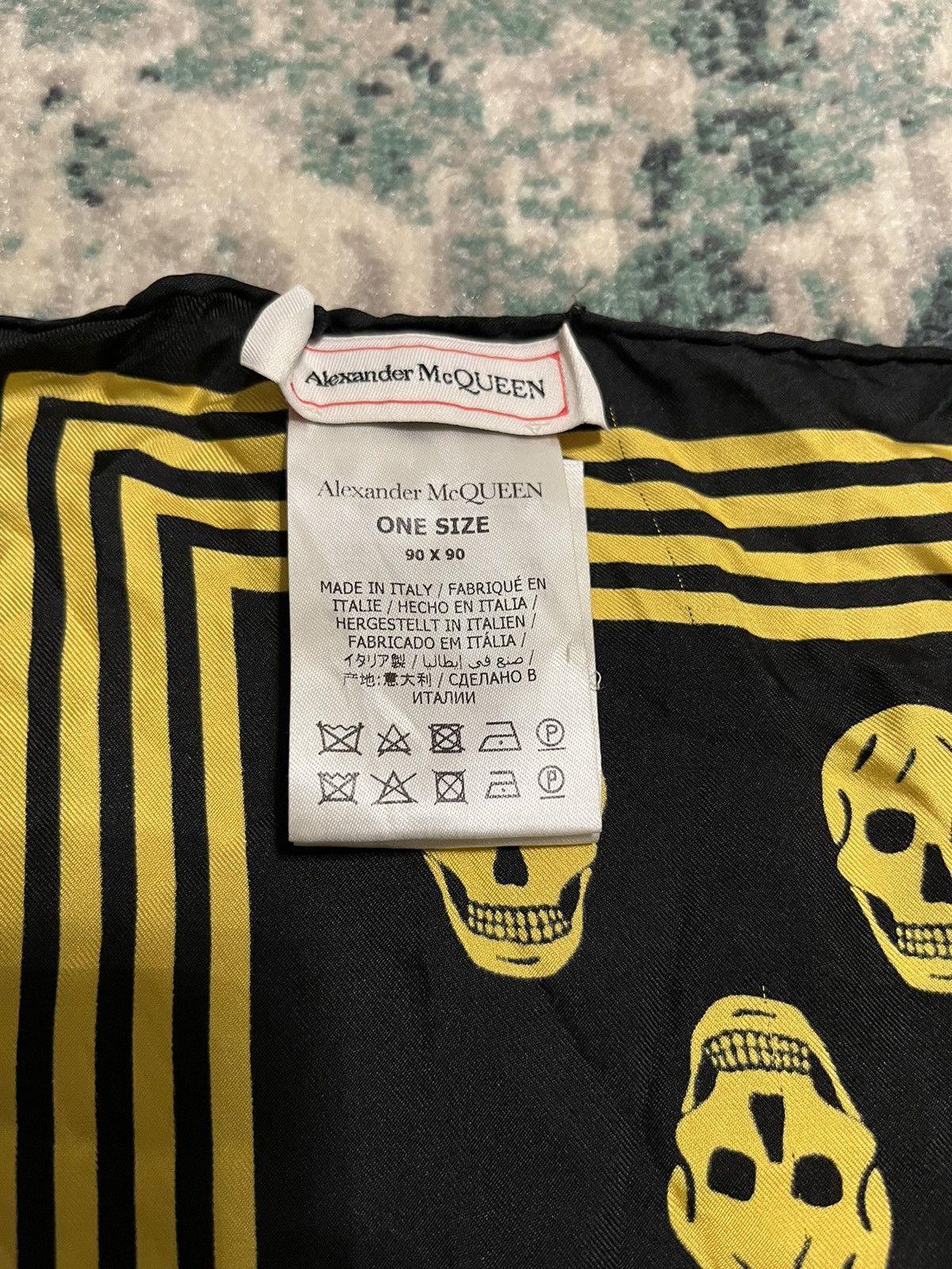 Alexander McQueen Alexander McQueen Silk Black Biker Scarf Size ONE SIZE - 2 Thumbnail