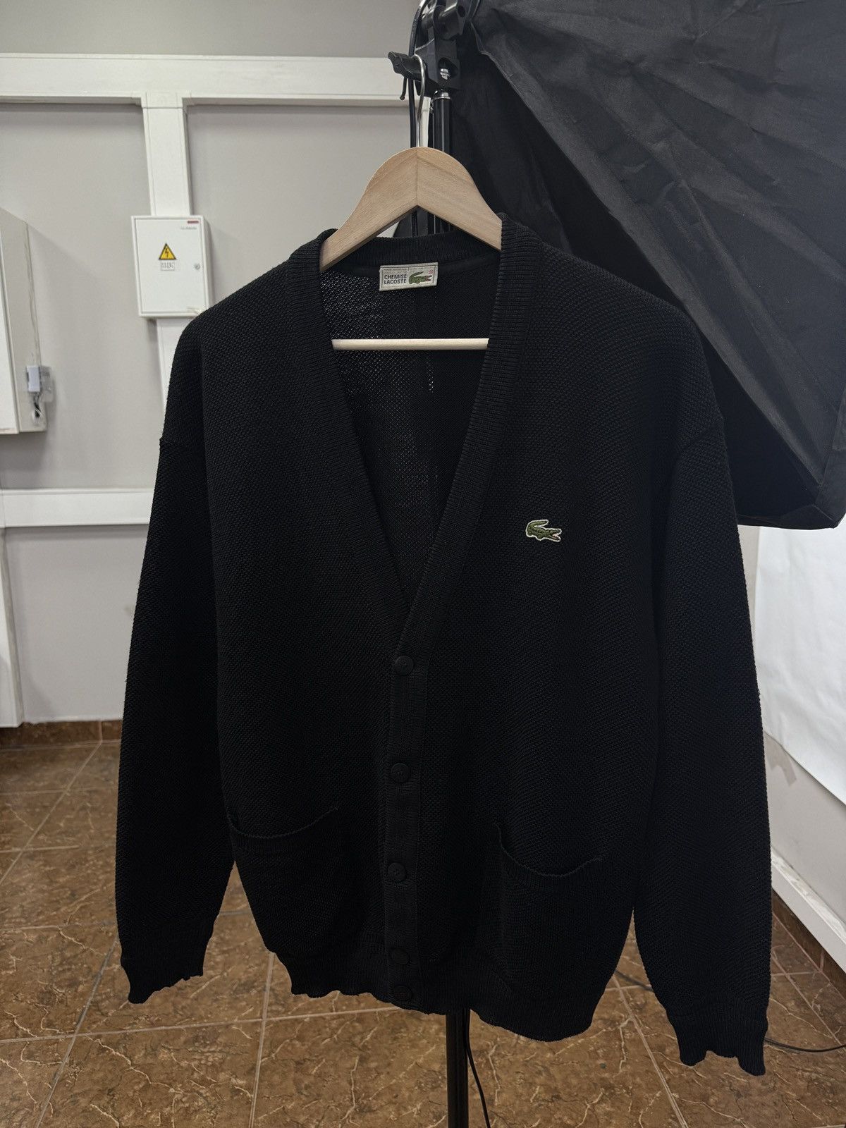 Lacoste × Supreme Supreme x Lacoste Striped Cardigan Black / White