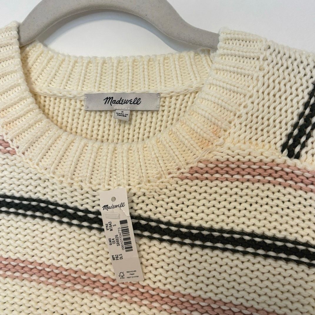 Madewell NWT Madewell Cotton Crewneck Sweater in Stripe Size S Size S / US 4 / IT 40 - 6 Thumbnail