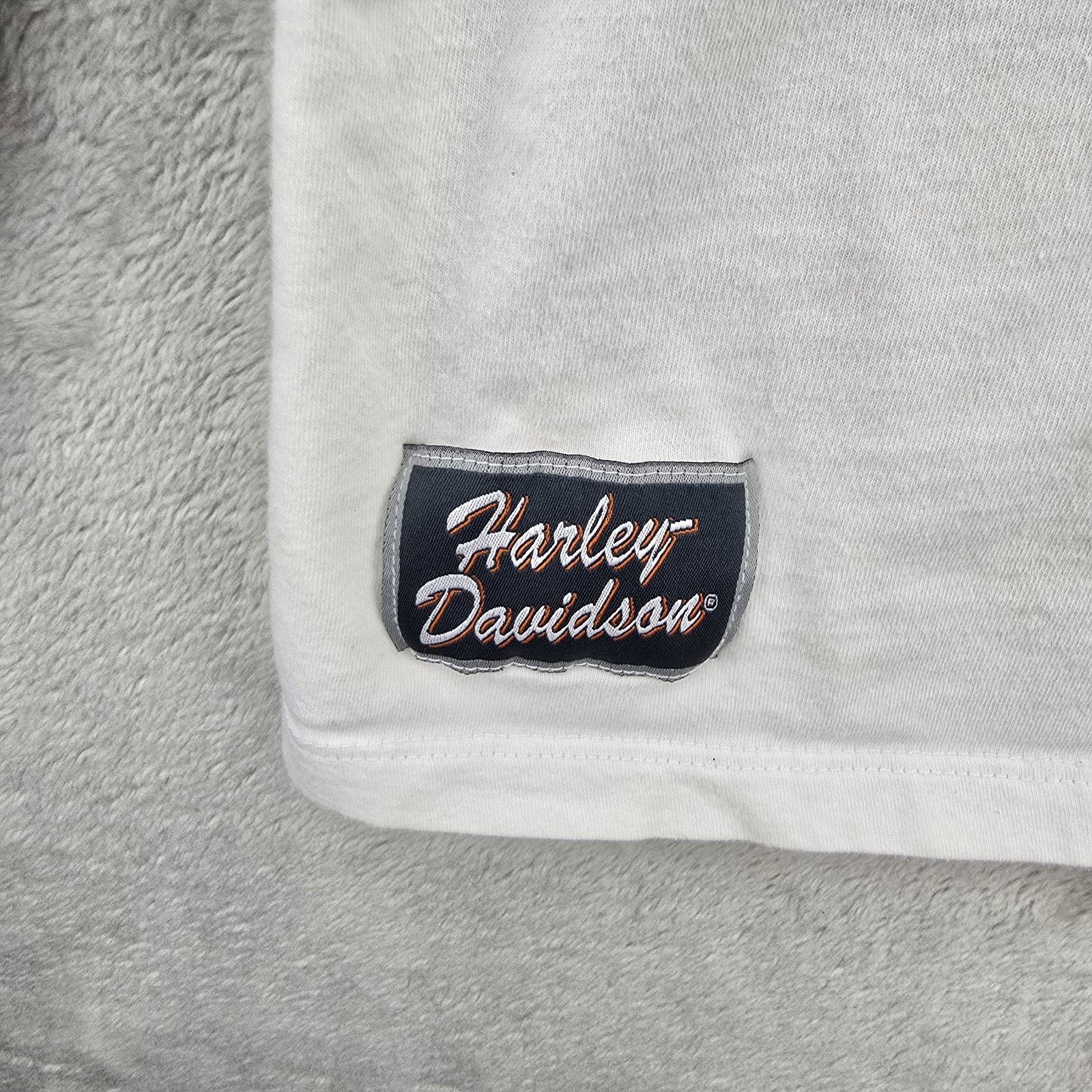 Harley Davidson Harley Davidson Shirt Womens Large White Gray Raglan *FLAWS* Size L / US 10 / IT 46 - 4 Thumbnail