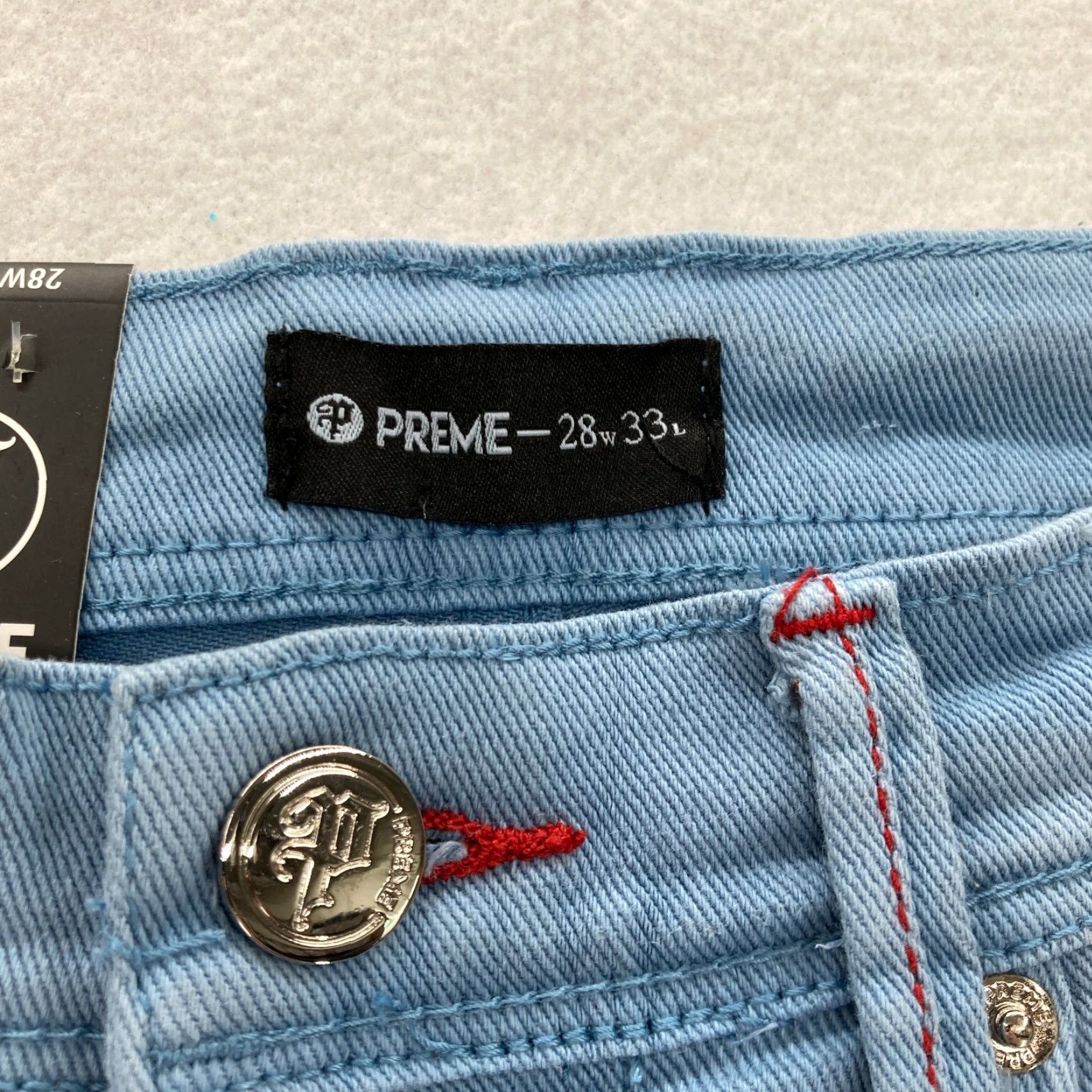 Vintage Preme Jeans Mens 28x33 Semi Stacked Fit Cargo Utility Blue Distressed Denim Y2K Jeans Mens Regular Blue Distressed Y2K Size US 28 / EU 44 - 6 Thumbnail