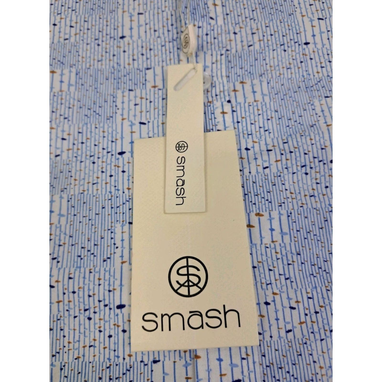 Vintage Smash Shirt Mens Medium Blue/White Short Sleeve Button Up NWT #7001 Size US M / EU 48-50 / 2 - 3 Thumbnail