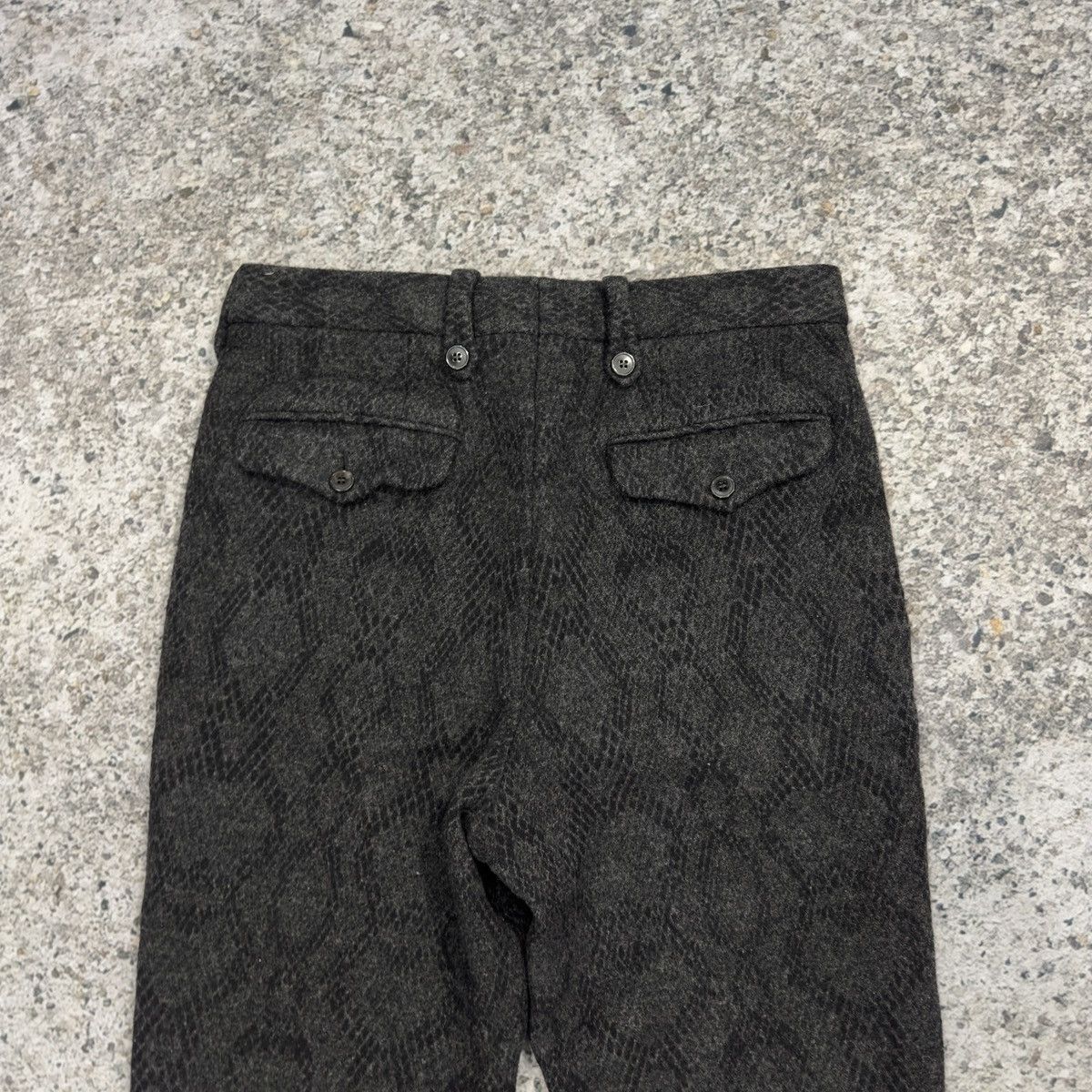 Dries Van Noten Dries Van Noten Wool Snakeskin Print Flare Trouser Pants Size US 30 / EU 46 - 4 Thumbnail