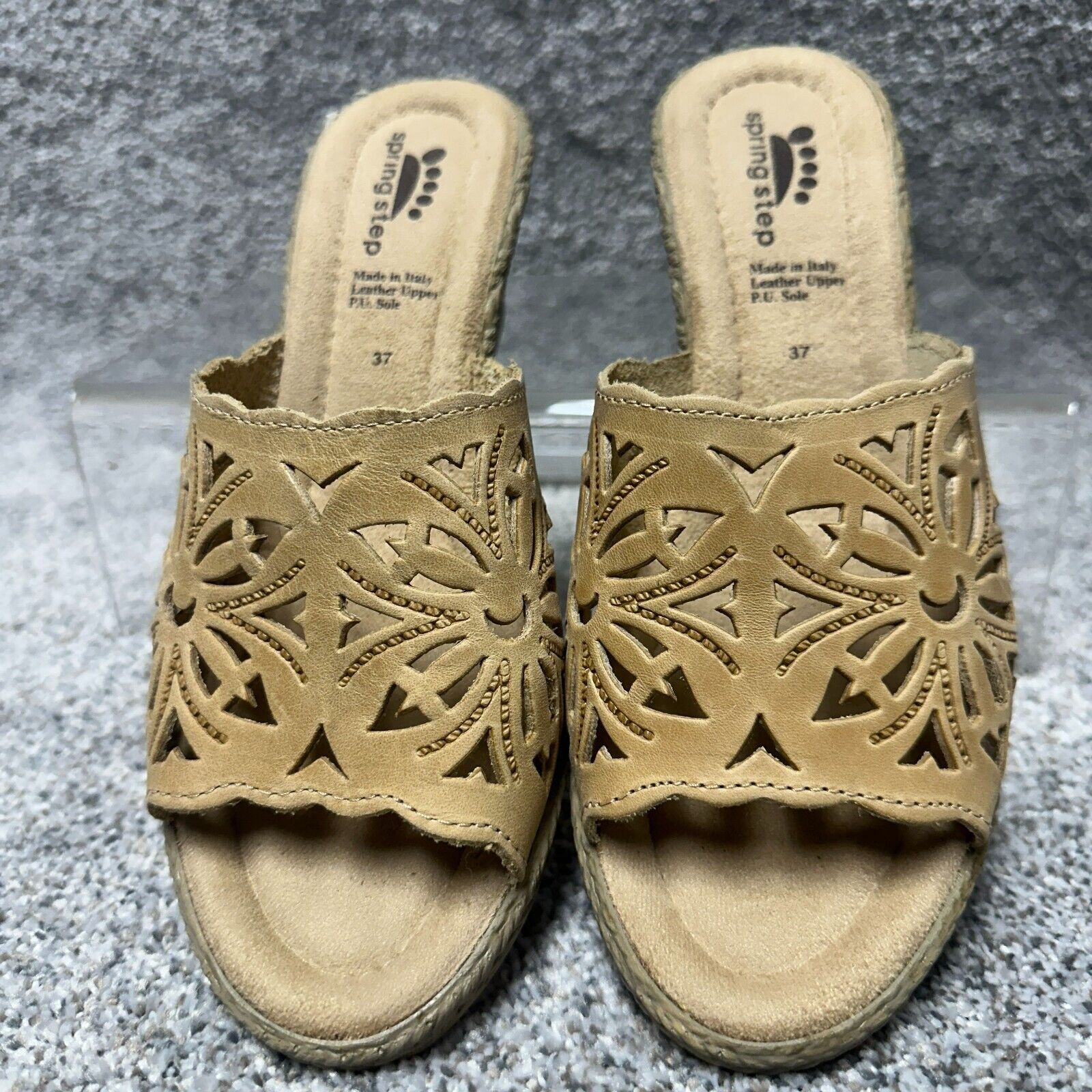Other Spring Step Sandals Size 37 US 6.5-7 Leather Retro Laser Cut Size US 6.5 / IT 36.5 - 10 Thumbnail
