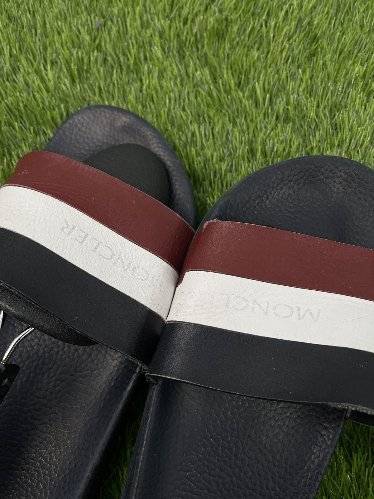 Moncler MONCLER Black Basile Tricolor Slide Sandal Size US 11 / EU 44 - 2 Thumbnail