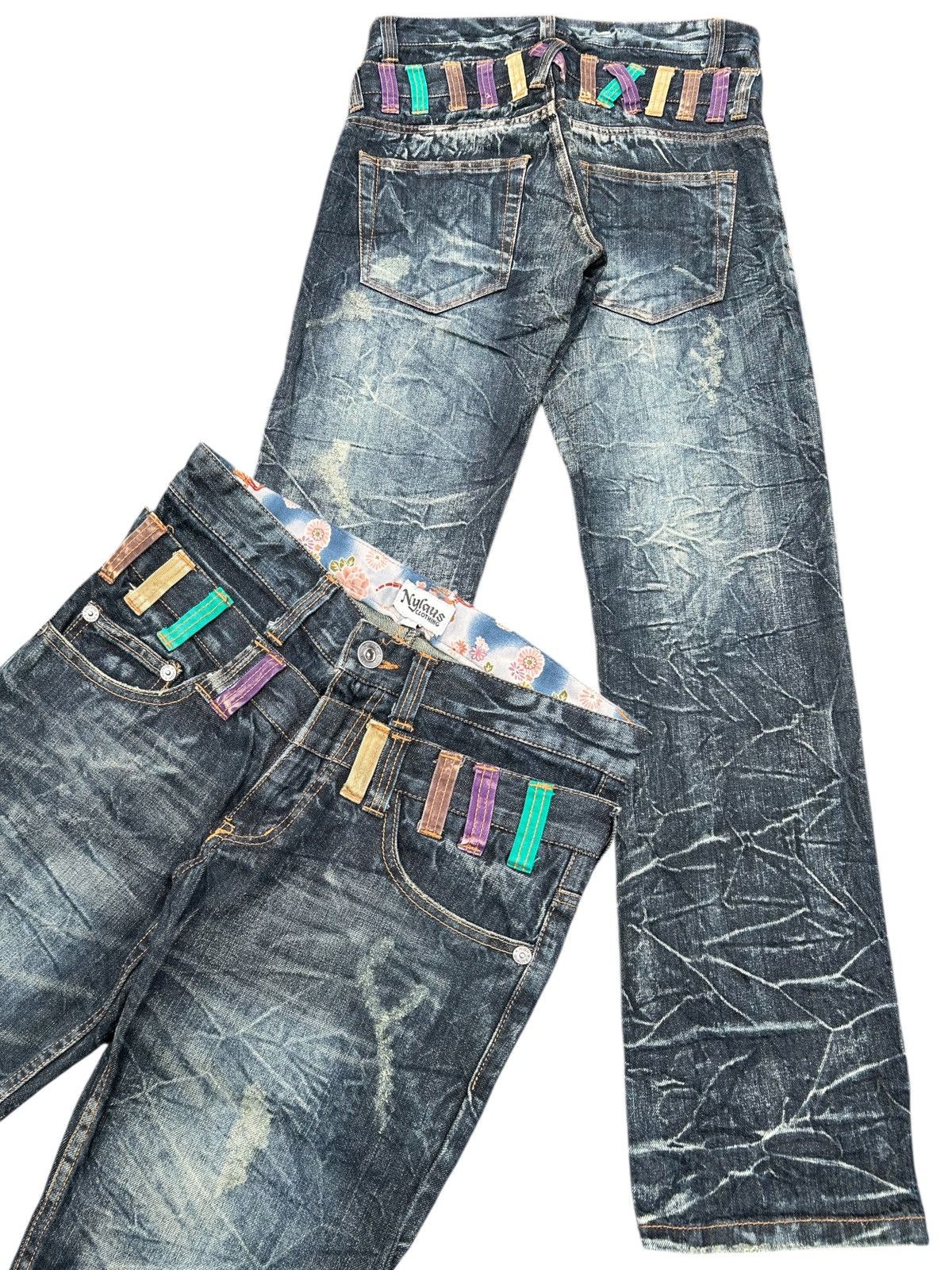 Kapital Nylaus Double Waist Japanese Punk Bondage Style Denim Jeans Size US 30 / EU 46 - 1 Thumbnail