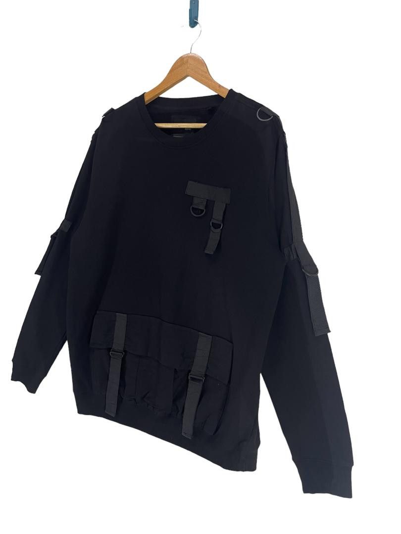 Bershka Bershka Black Utility Strap Sweatshirt Techwear Inspired Size US M / EU 48-50 / 2 - 2 Thumbnail