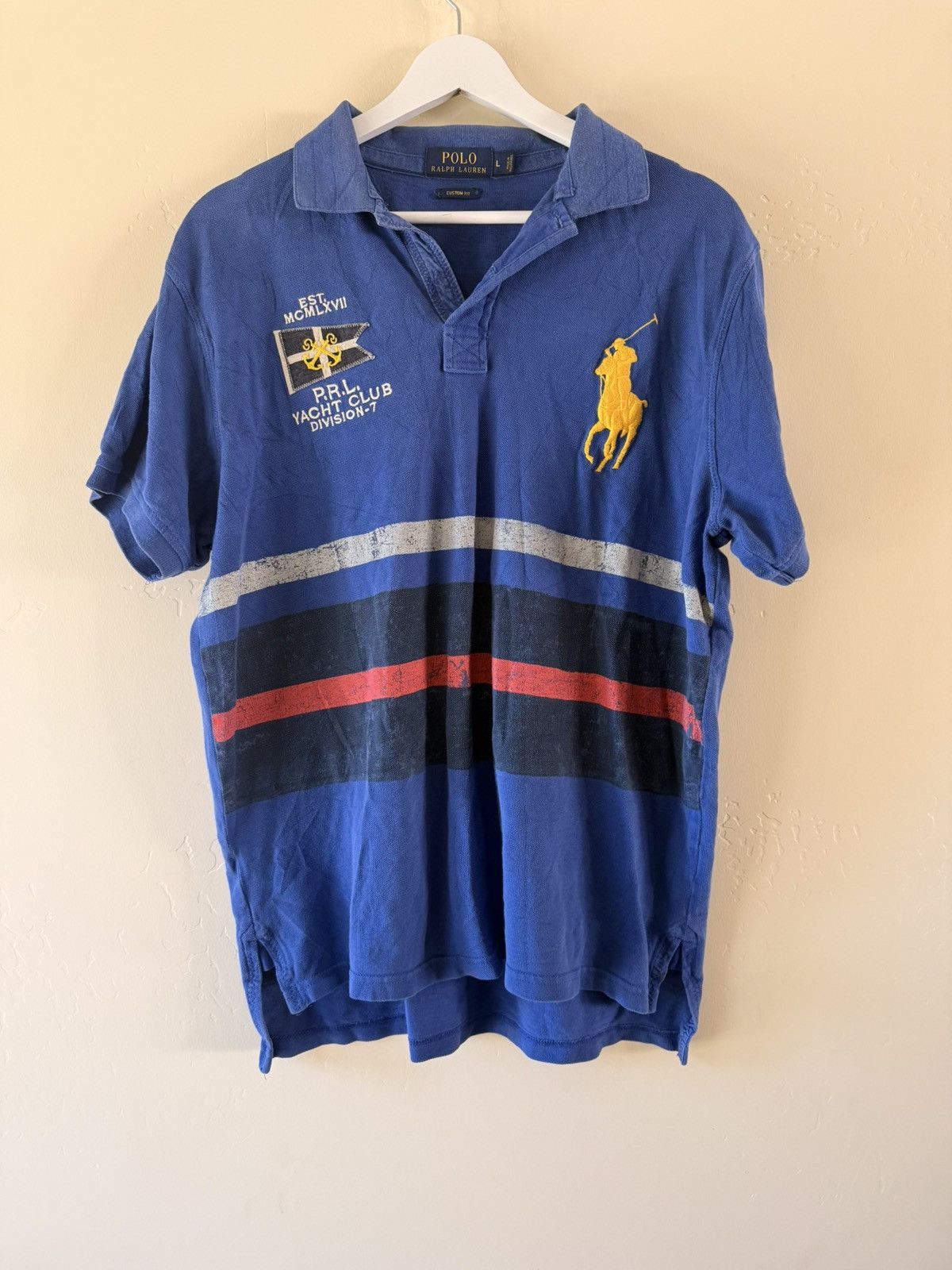 Polo Ralph Lauren Vintage Polo Division Short Sleeve Polo Size US L / EU 52-54 / 3 - 1 Thumbnail