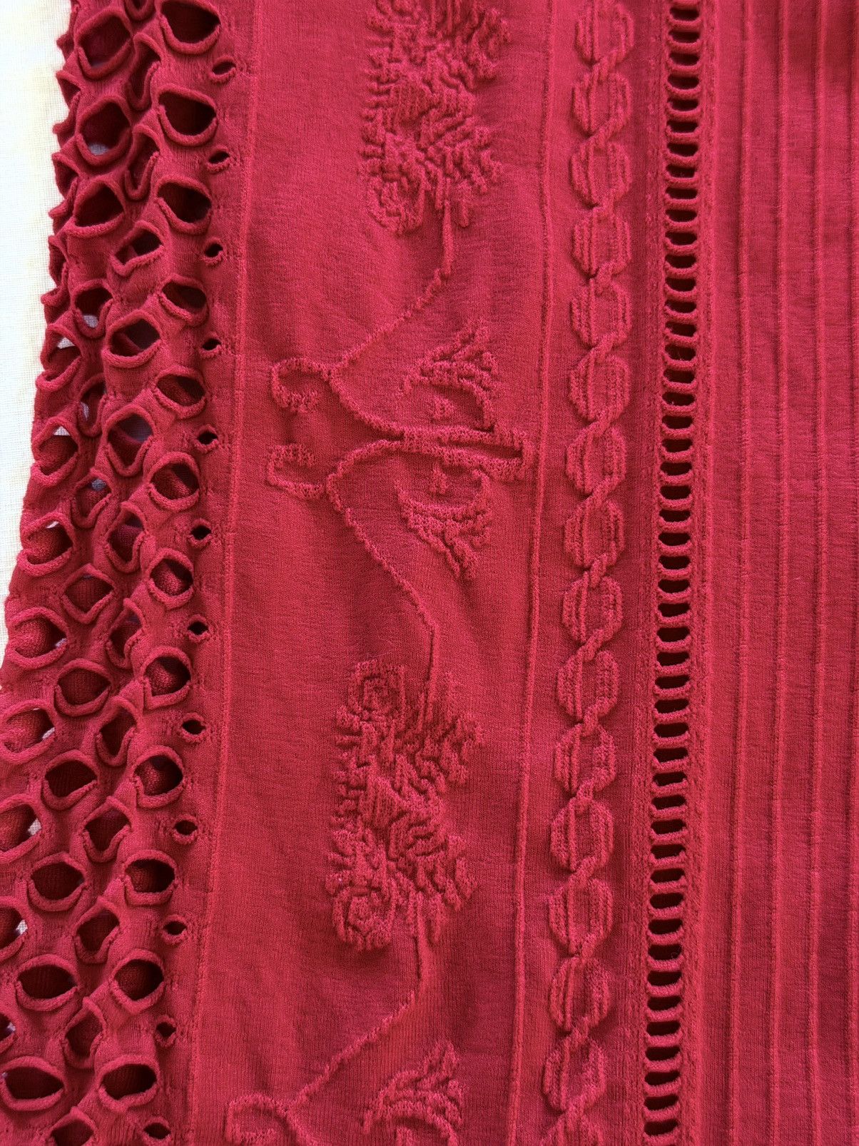 Other F&F Red Jacquard Ribbed Bodycon Tank Cutout Sides One Size Size ONE SIZE - 8 Thumbnail