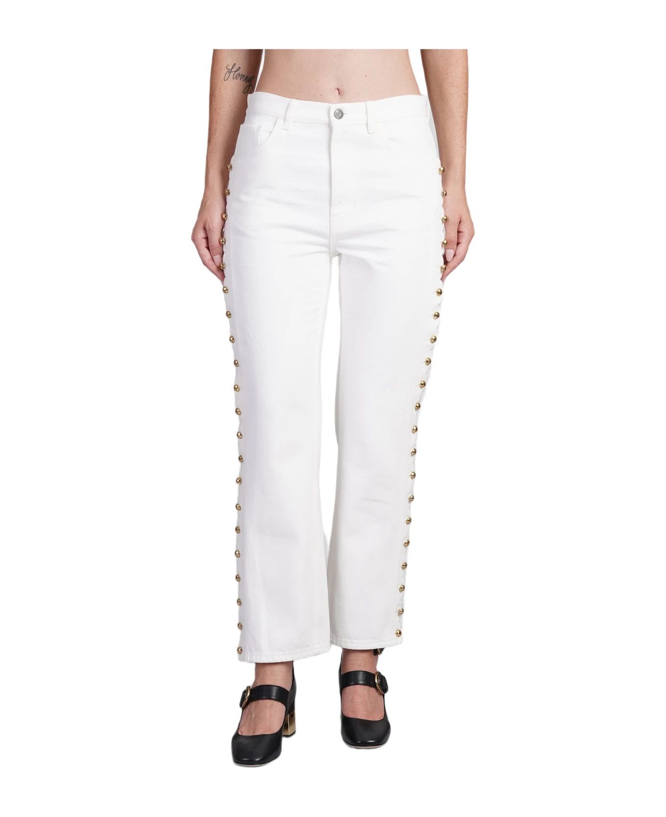 Chloe o1loc1c11025 Cropped Slim Denim in White Size 32" / US 10 / IT 46 - 1 Thumbnail