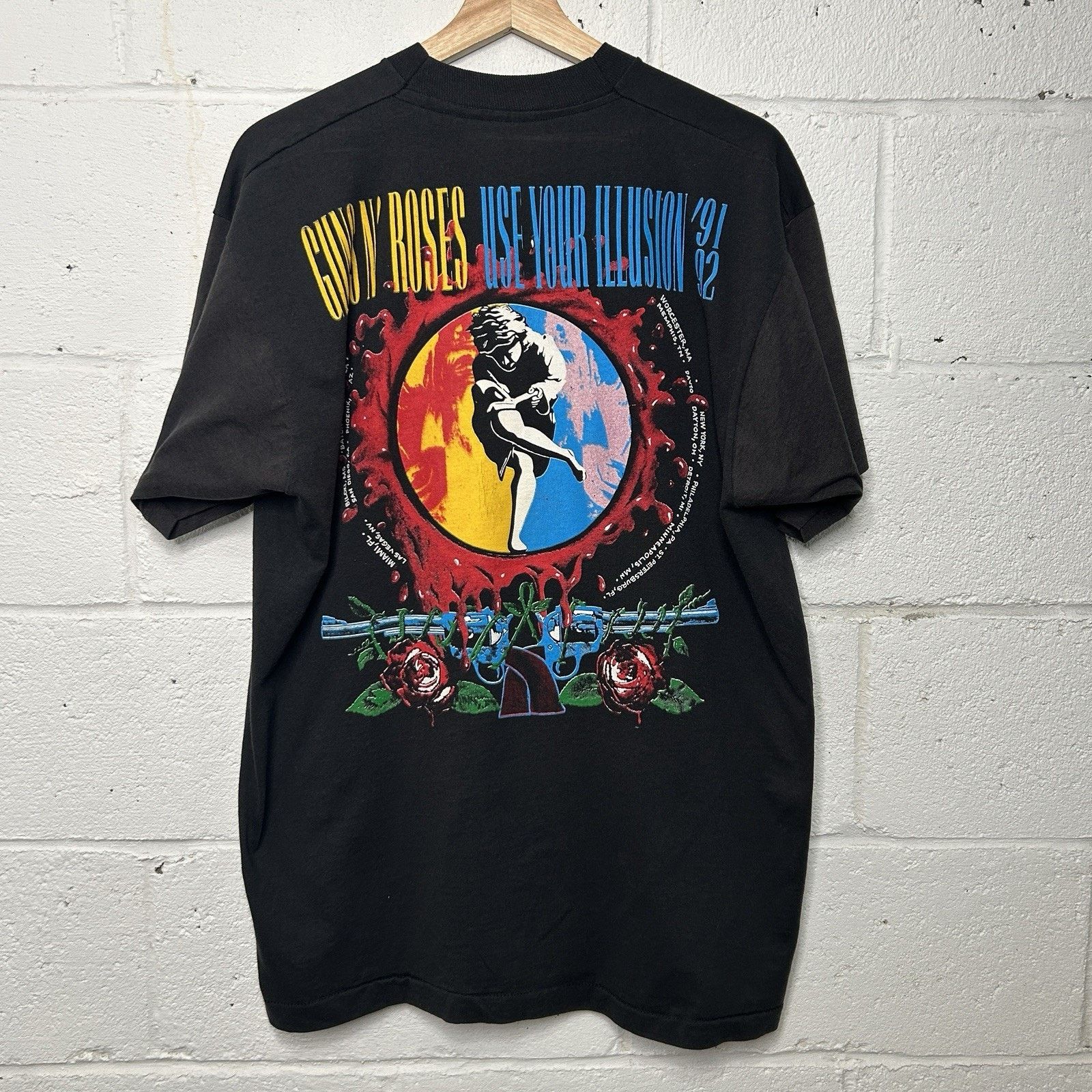 Vintage 90s Guns n Roses Brockum Band Tour Tee 1991 - www