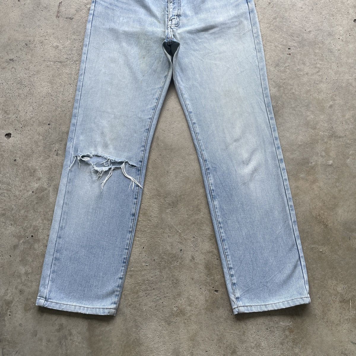 Japanese Brand × Jean × Vintage W30 Vintage Japan Wash Jeans Ripped Pants Denim Distressed Size US 30 / EU 46 - 4 Thumbnail