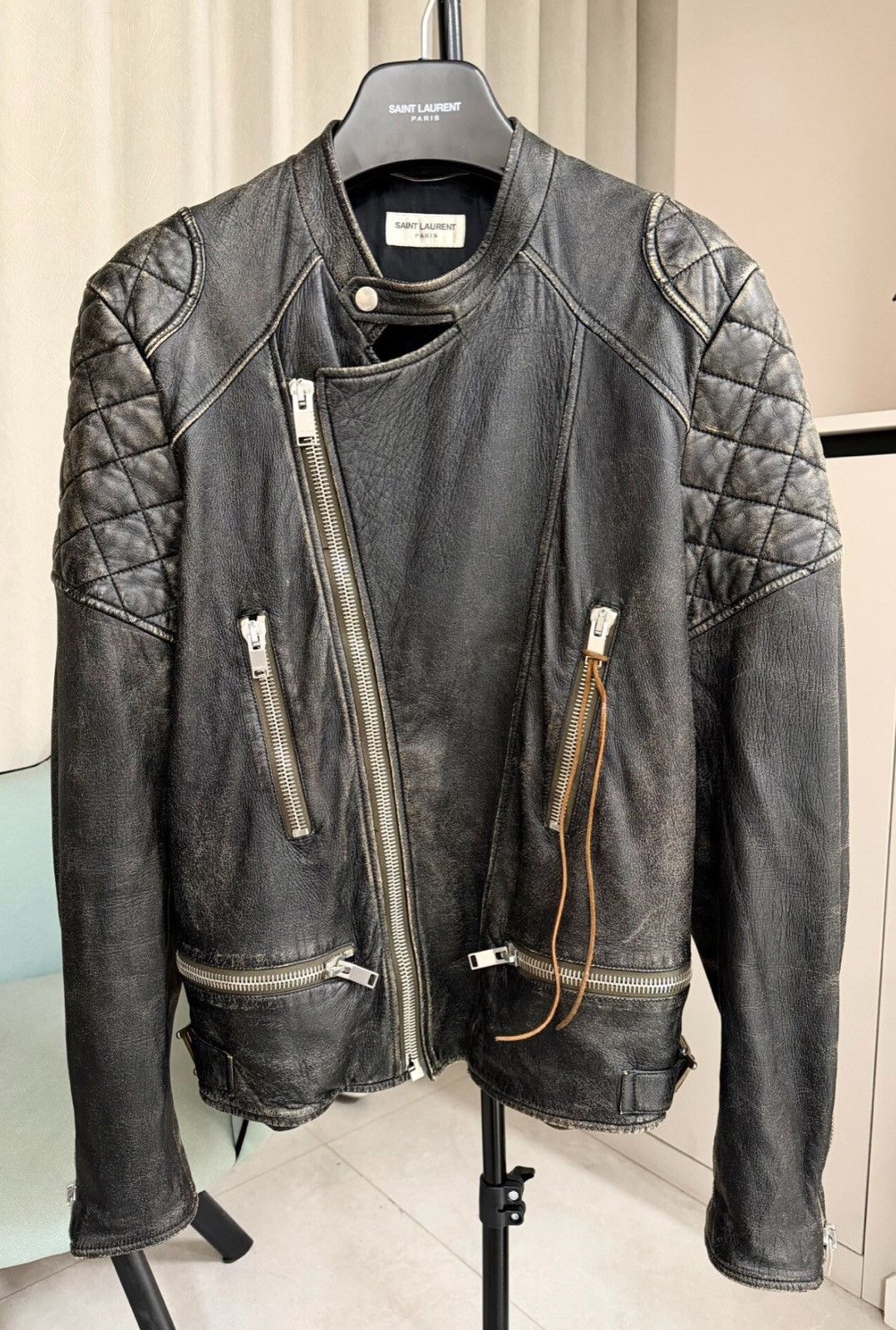 Saint Laurent Paris Saint Laurent 2015FW Lambskin Leather Biker Jacket - Hedi Size US M / EU 48-50 / 2 - 1 Thumbnail