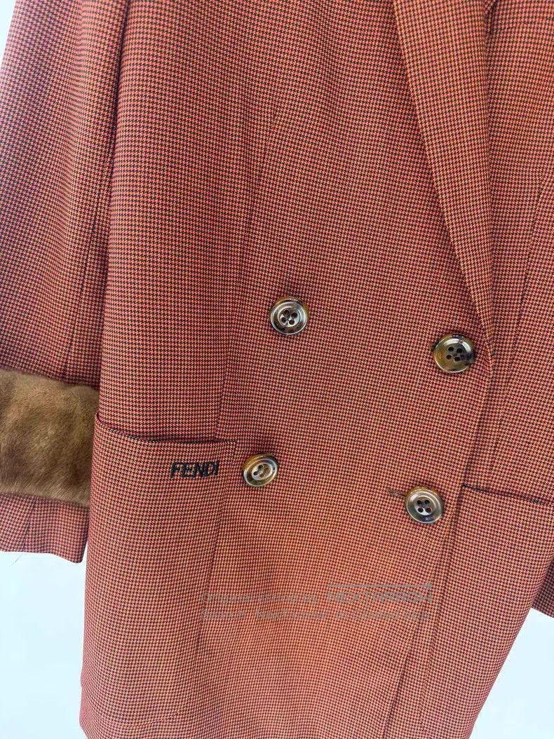 Fendi Fendi Mink Fur Trimmed Lapel Wool Blazer Size XS / US 0-2 / IT 36-38 - 3 Thumbnail