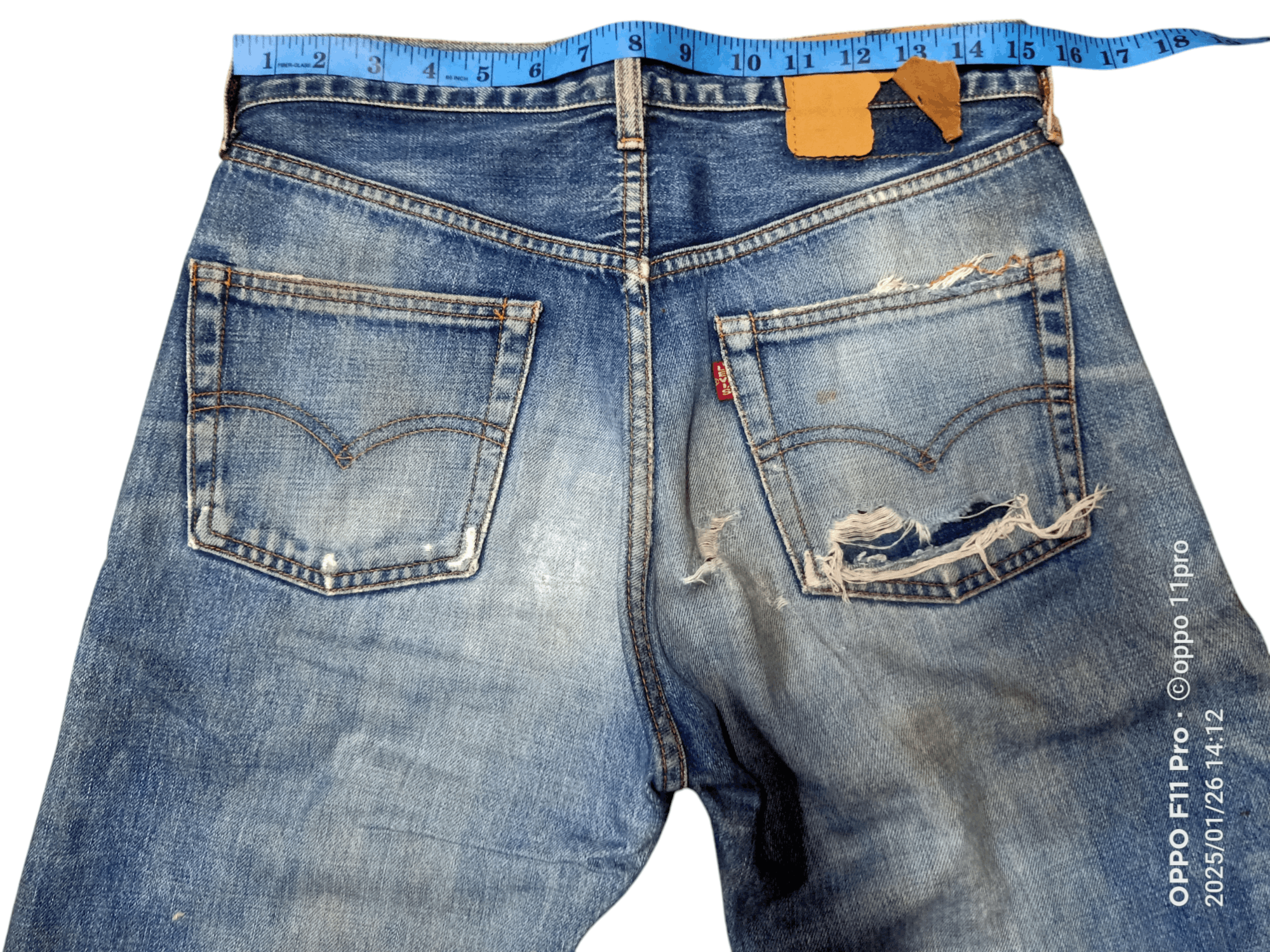 Levi's × Levi's Vintage Clothing Levis 502 Big E RedSelvedge SHORT Pants Distressdenim Size US 30 / EU 46 - 5 Thumbnail