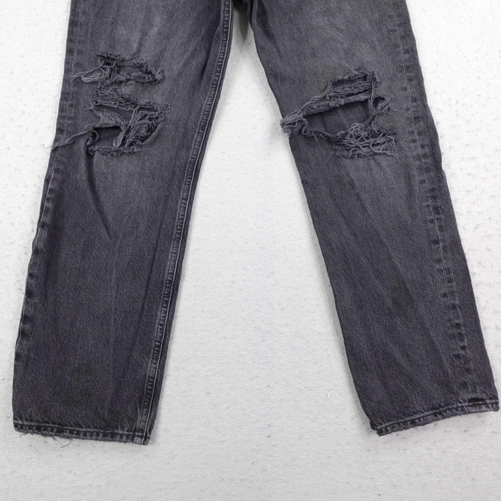Agolde AGOLDE Jeans Womens 28 Black Denim 90s Distressed Button Fly High Rise Straight Jeans Womens Black 90s Distressed Button Fly High Rise Straight Size 28" / US 6 / IT 42 - 3 Thumbnail