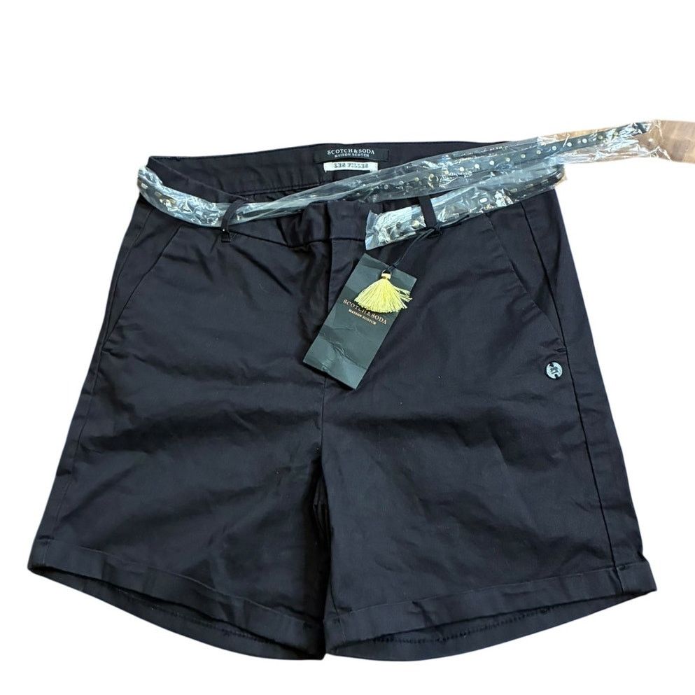 Scotch & Soda Scotch & Soda Forget Me Never Black Shorts w/ Belt Size 25 Size 25" / US 0 / IT 36 - 1 Thumbnail