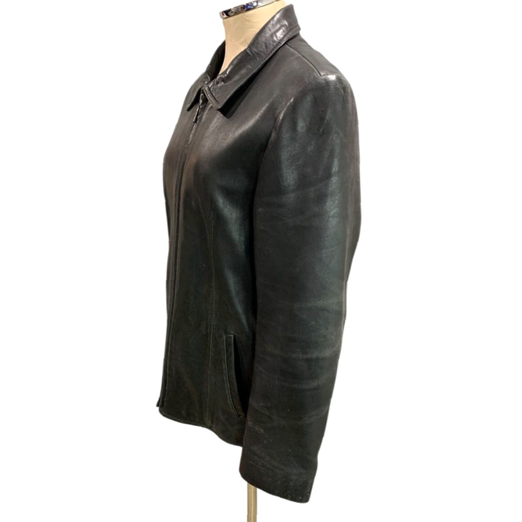 Skin VINTAGE Adler Collection Womens Jacket Coat Lamb Skin Black Zip Up Large L Size L / US 10 / IT 46 - 3 Thumbnail