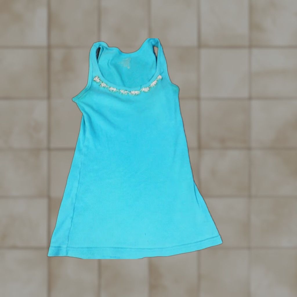 Old Navy Old Navy Womens Shirt Tank M Blue Casual Sleeveless Crew Neck Pullover Cotton Basic, Regular, Stretch Size M / US 6-8 / IT 42-44 - 1 Thumbnail