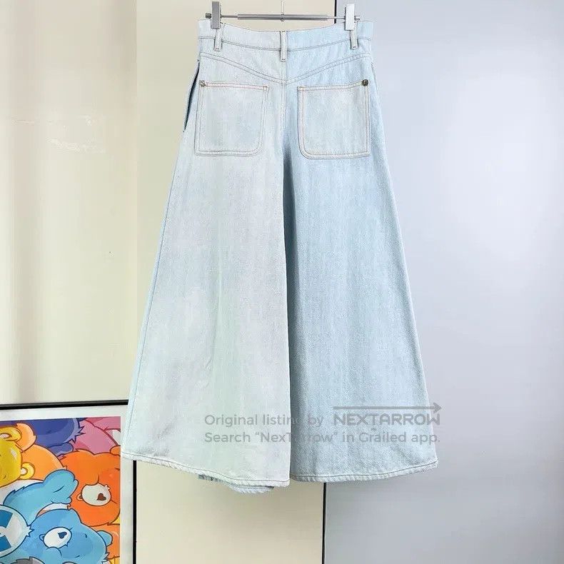 Chanel Chanel 18C buckled slit denim wide-leg trousers Size 24" / US 00 / IT 34 - 2 Thumbnail