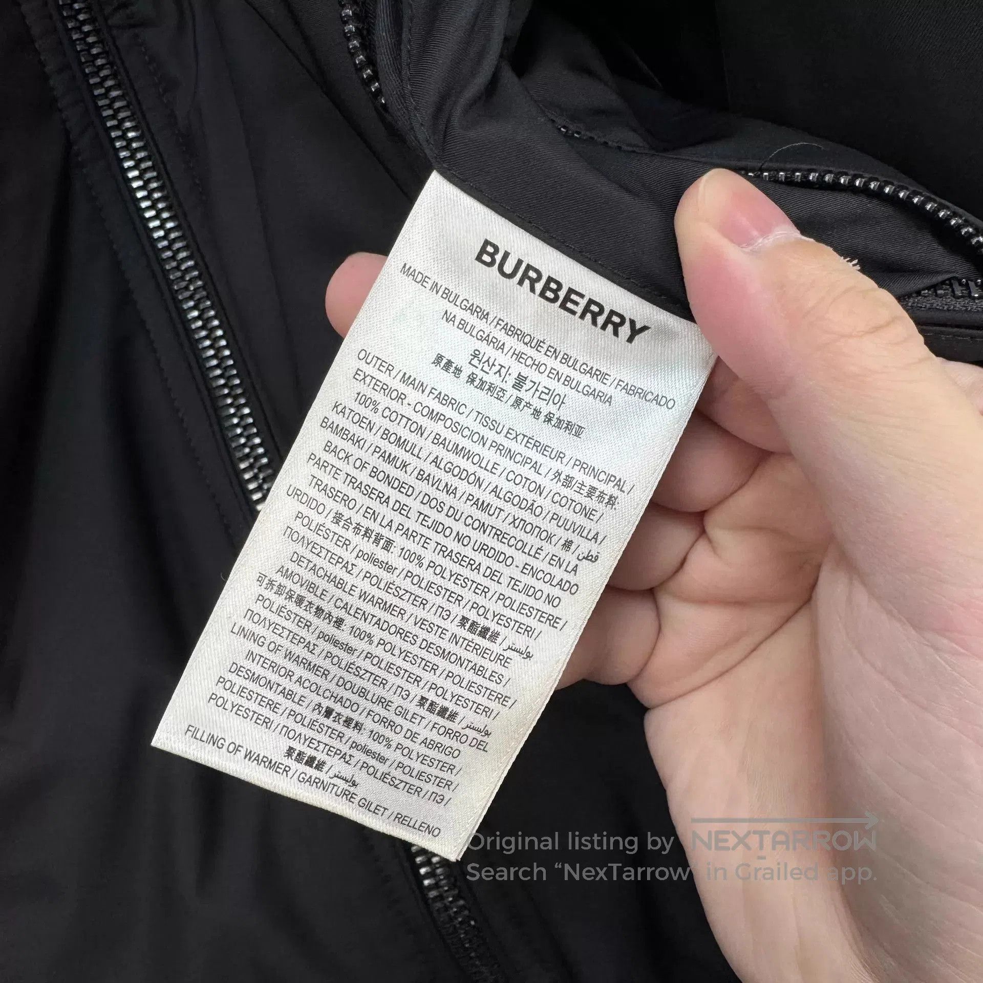 Burberry Black Long Button-Up Coat with Patch Detail. Size US M / EU 48-50 / 2 - 8 Thumbnail