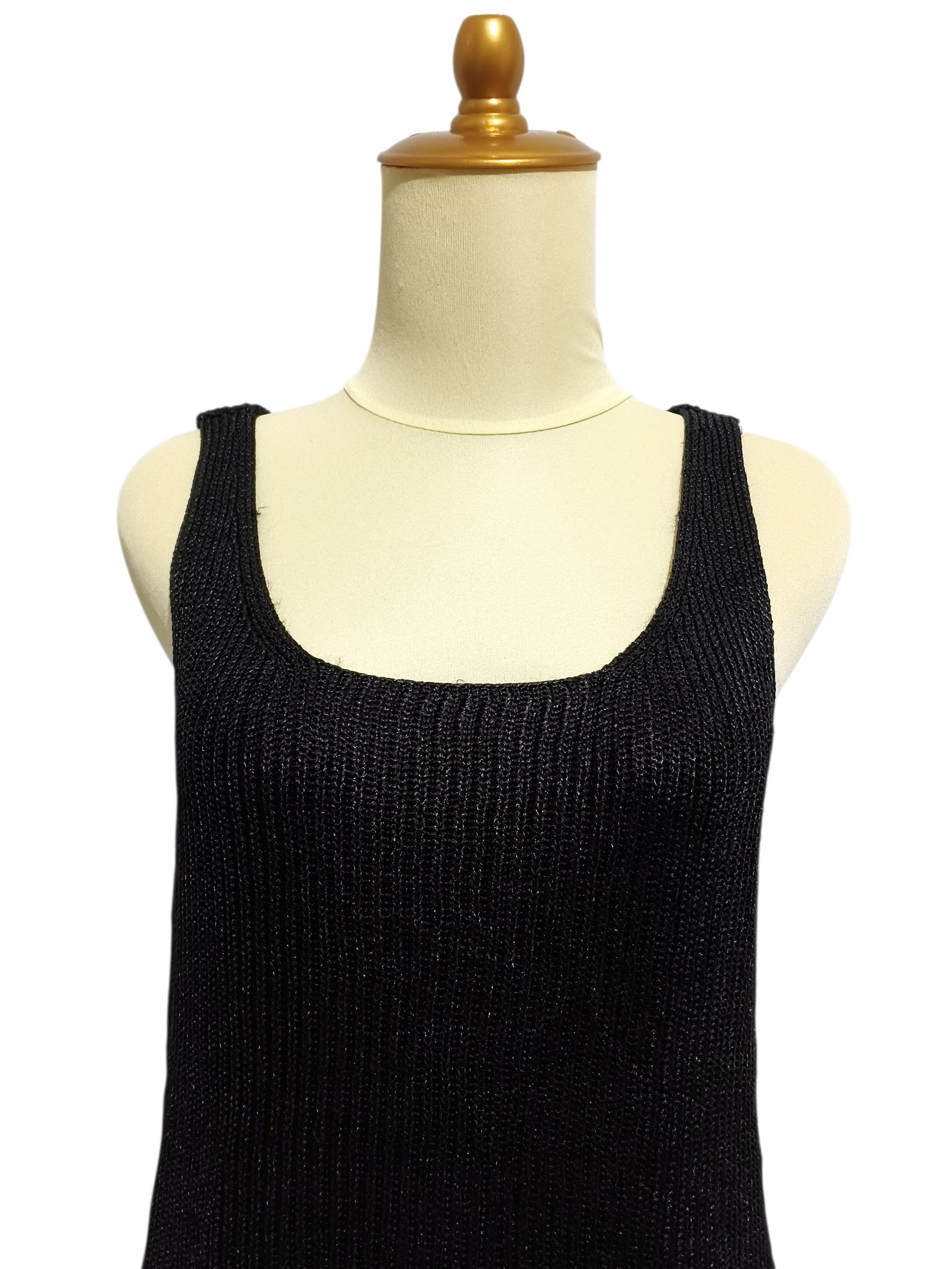 Ralph Lauren Ralph Lauren Black Metallic Rib Knit Tank Top Size L / US 10 / IT 46 - 2 Thumbnail
