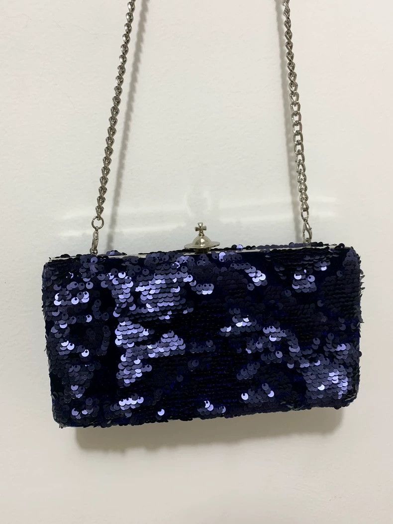 Vivienne Westwood Vivienne Westwood size os Punk Saturnite blue glitter 3d Sa Size ONE SIZE - 2 Thumbnail