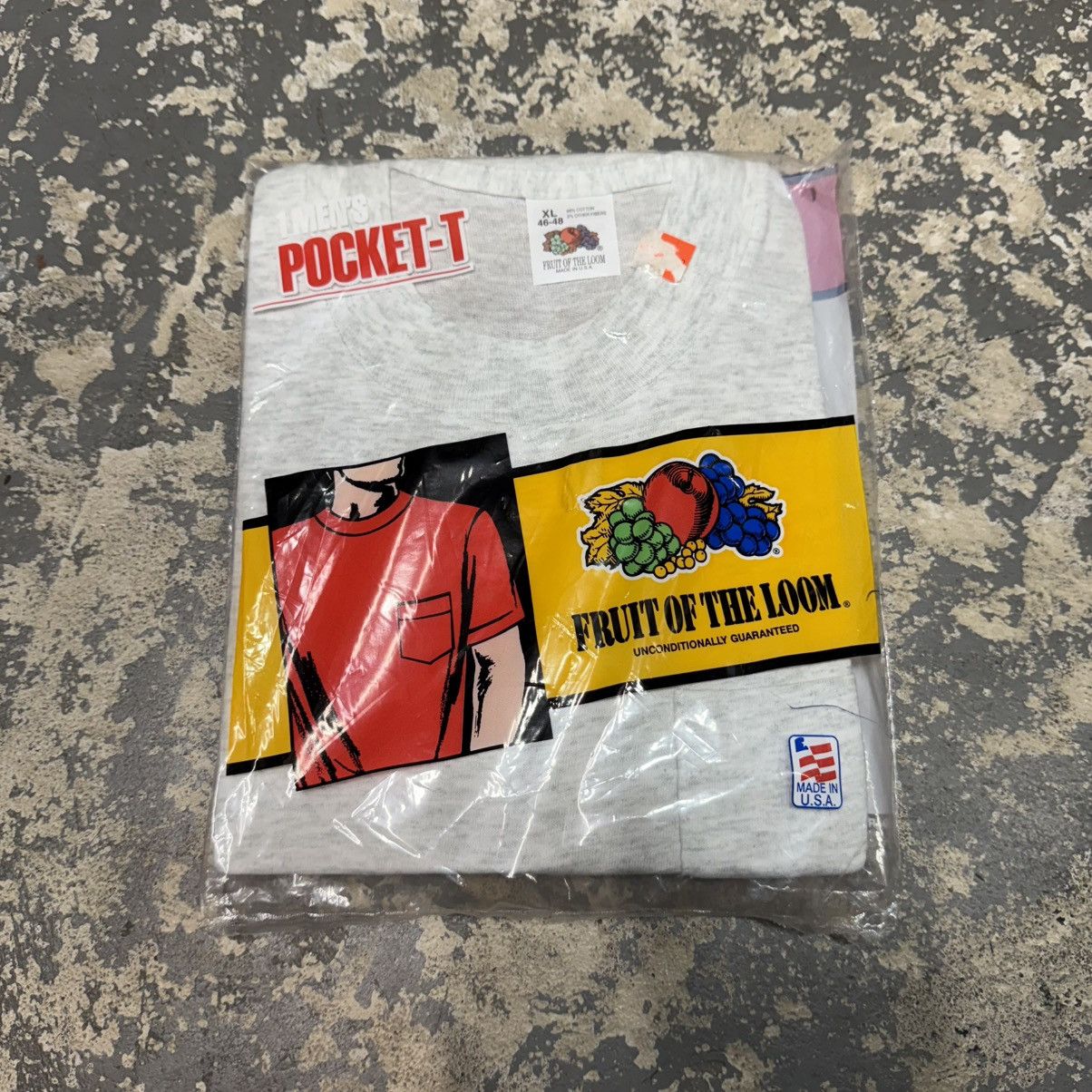 Fruit Of The Loom Vintage Grey Fruit Of The Loom Pocket Tshirt New With Tags Size US XL / EU 56 / 4 - 1 Thumbnail