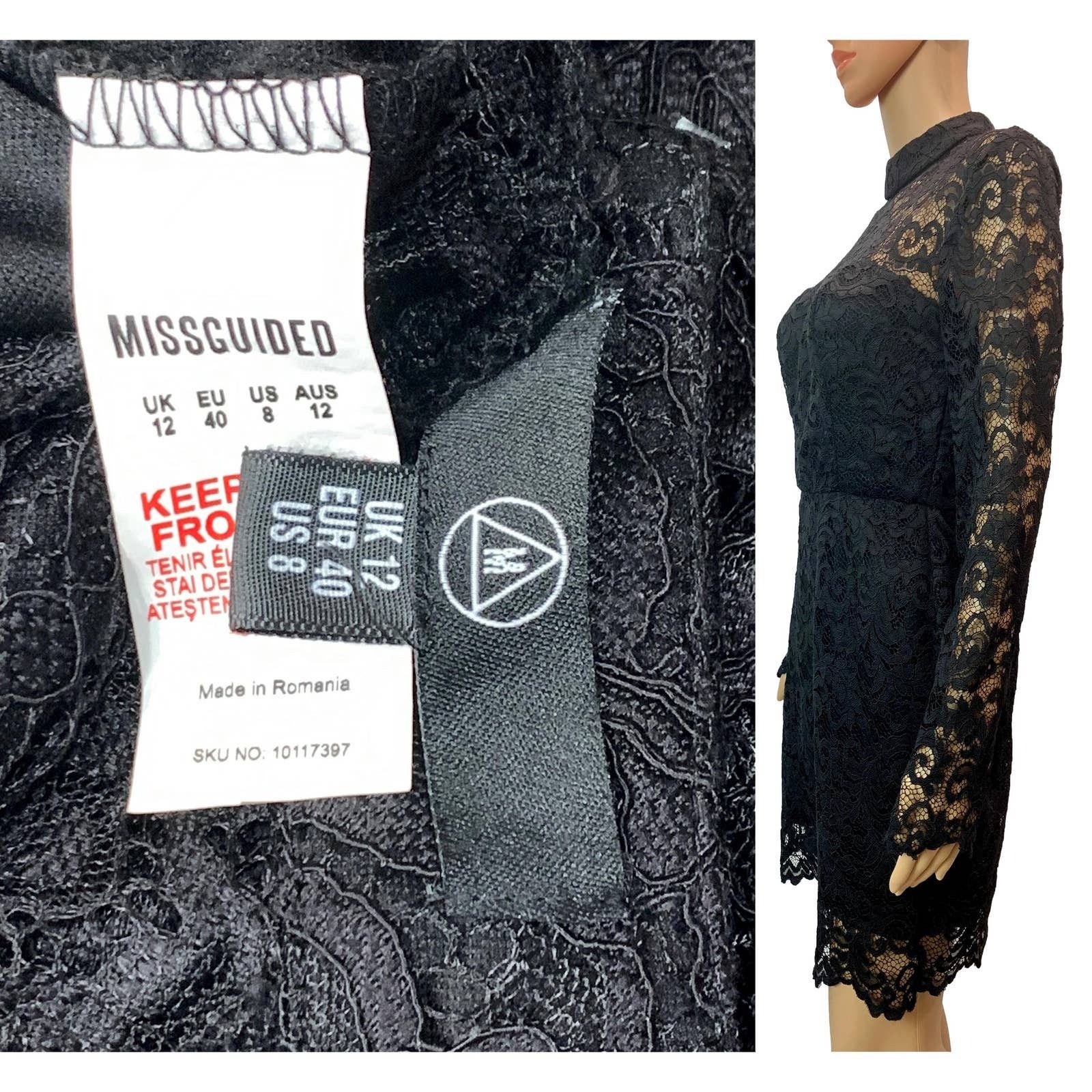 Other Missguided Black Lace Dress Pencil Skirt 8 Size M / US 6-8 / IT 42-44 - 4 Thumbnail