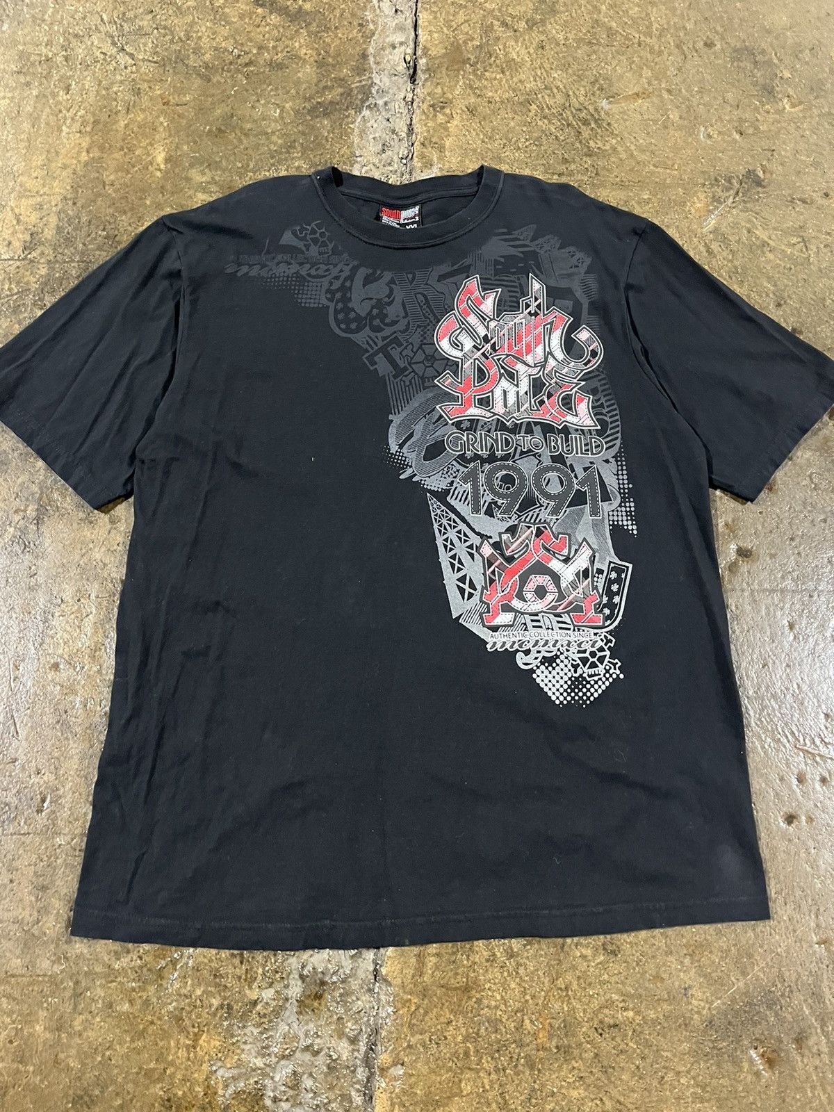 Affliction × Southpole × Vintage Crazy Y2K Southpole Skater Grunge Opium Punk Tee Shirt Size US XXL / EU 58 / 5 - 2 Thumbnail