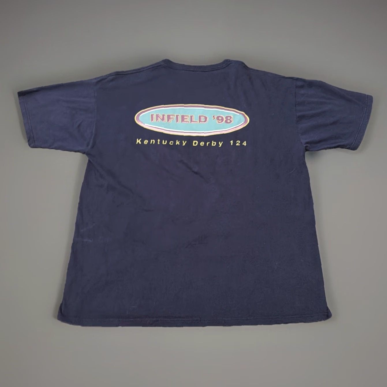 Jerzees VINTAGE Kentucky Derby Horse Racing T-Shirt XL Blue Jerzees Men Size US XL / EU 56 / 4 - 2 Thumbnail