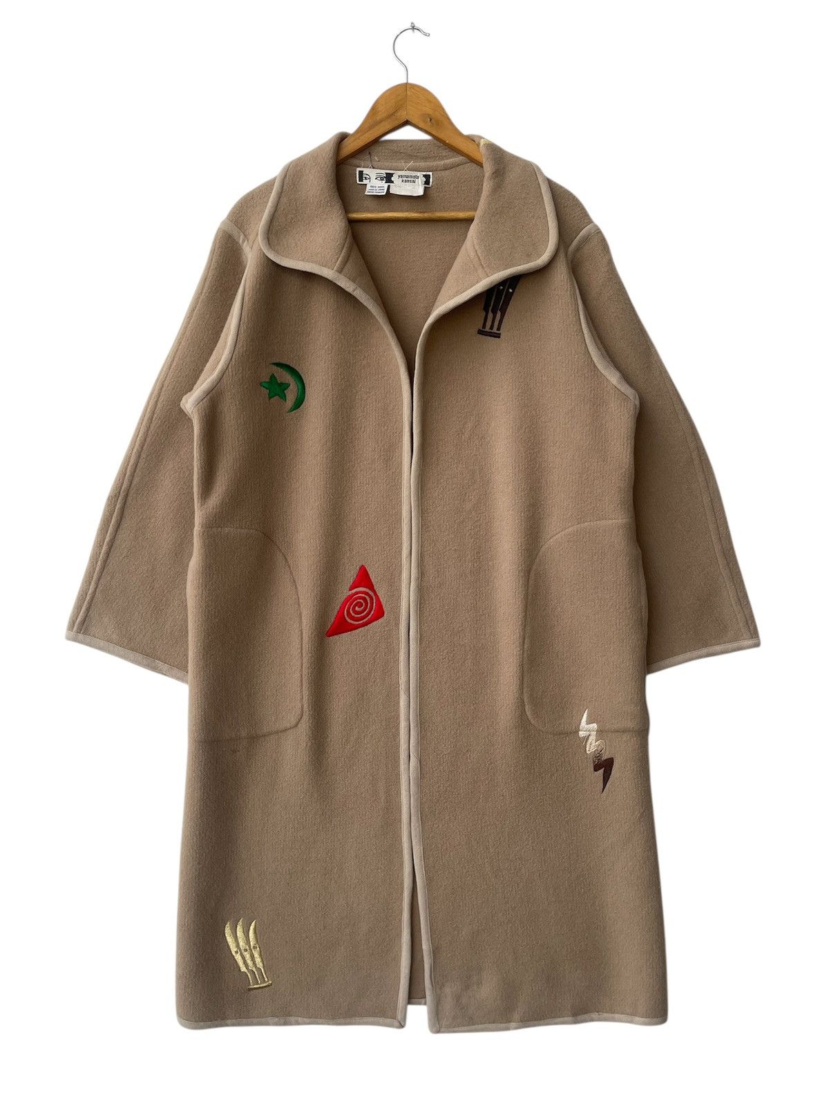 Kansai Yamamoto ARCHIVAL Kansai Yamamoto Wool Coat Embroidered Symbols Rare Size US L / EU 52-54 / 3 - 1 Thumbnail