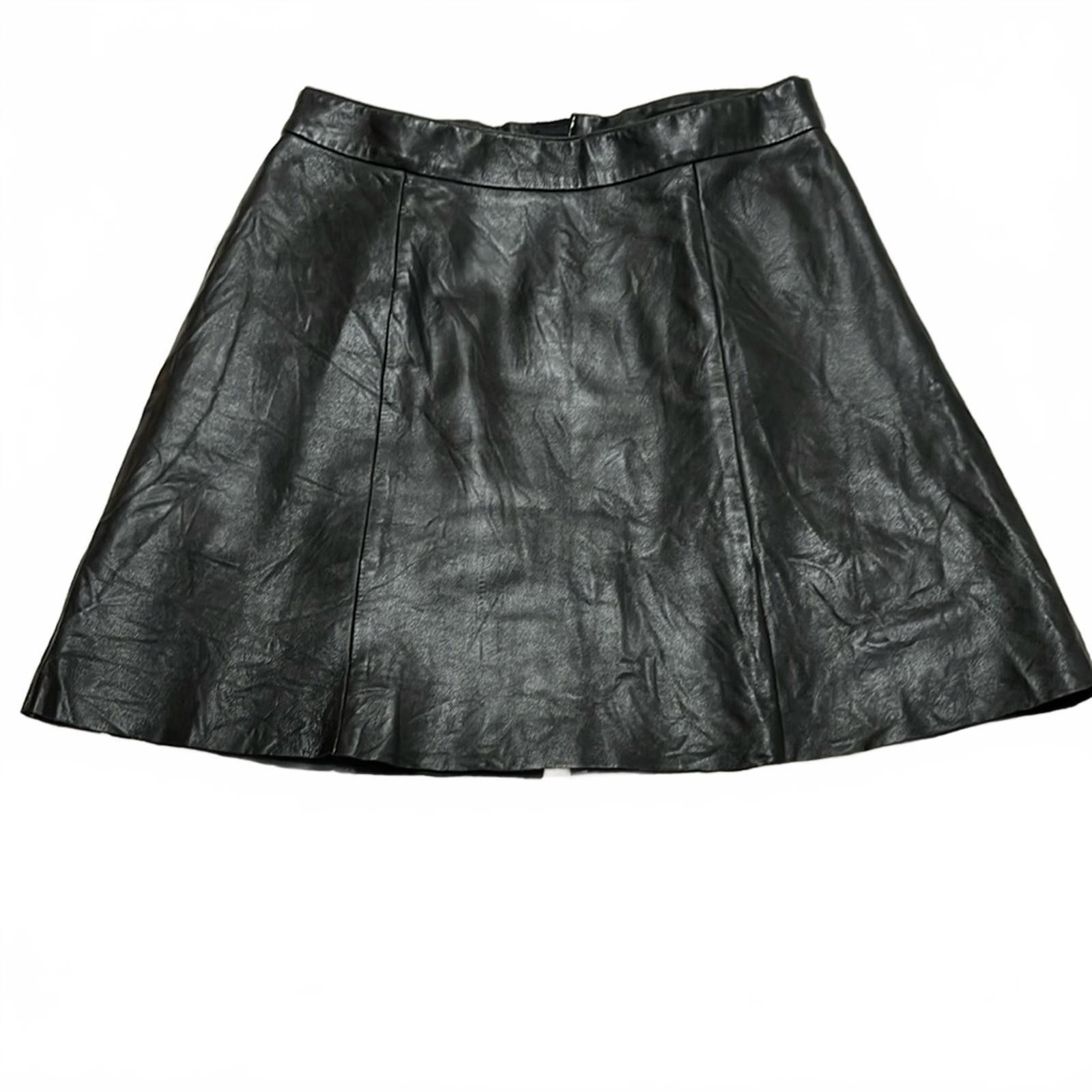 Allsaints All Saints Black Leather Mini Skirt Size 28" / US 6 / IT 42 - 1 Thumbnail