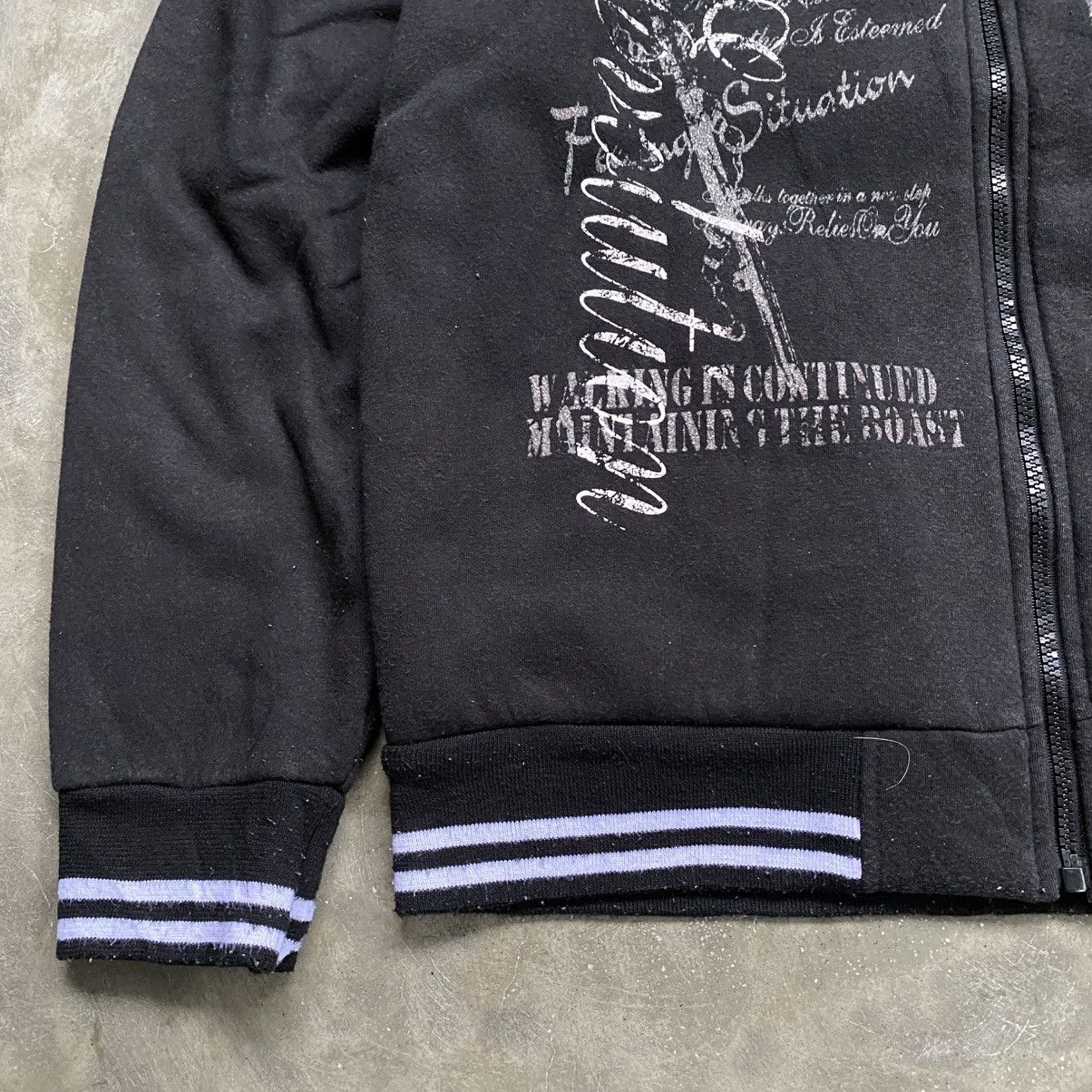 14th Addiction 2000s Black Label Blu royal Vkei Styel Poem Zip Up Hoodie Size US L / EU 52-54 / 3 - 4 Thumbnail