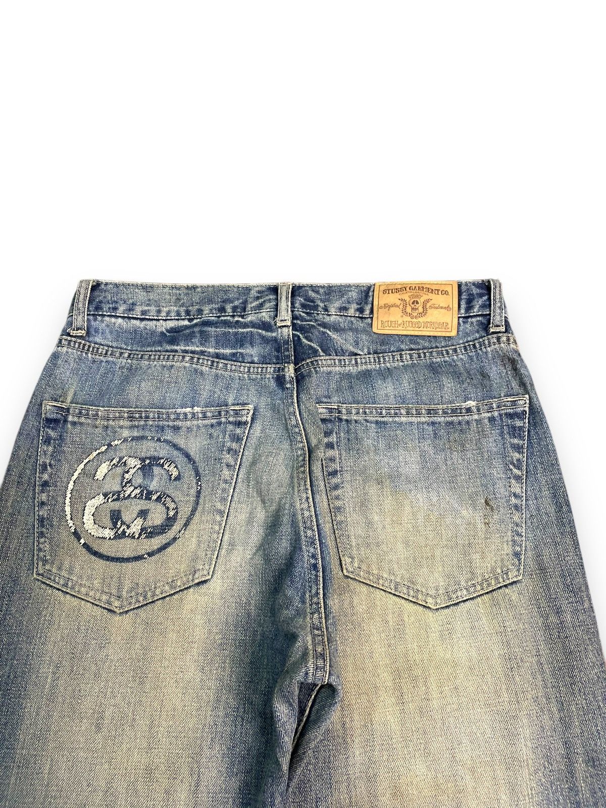 Stussy Y2K Stussy Distressed Denim Jeans Washed Size US 31 - 3 Thumbnail