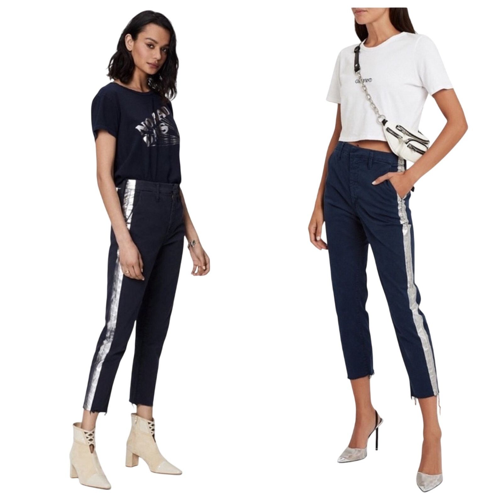 MOTHER Mother Blue Tapered Pants | Size 24 Size 25" / US 0 / IT 36 - 11 Thumbnail