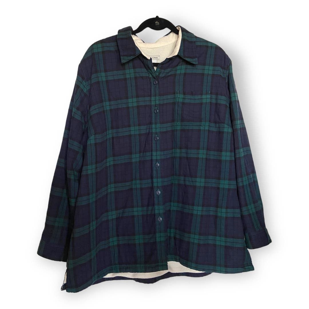 L.l. BEAN Plaid Tropicwear Button Down Vented Fishing Shirt