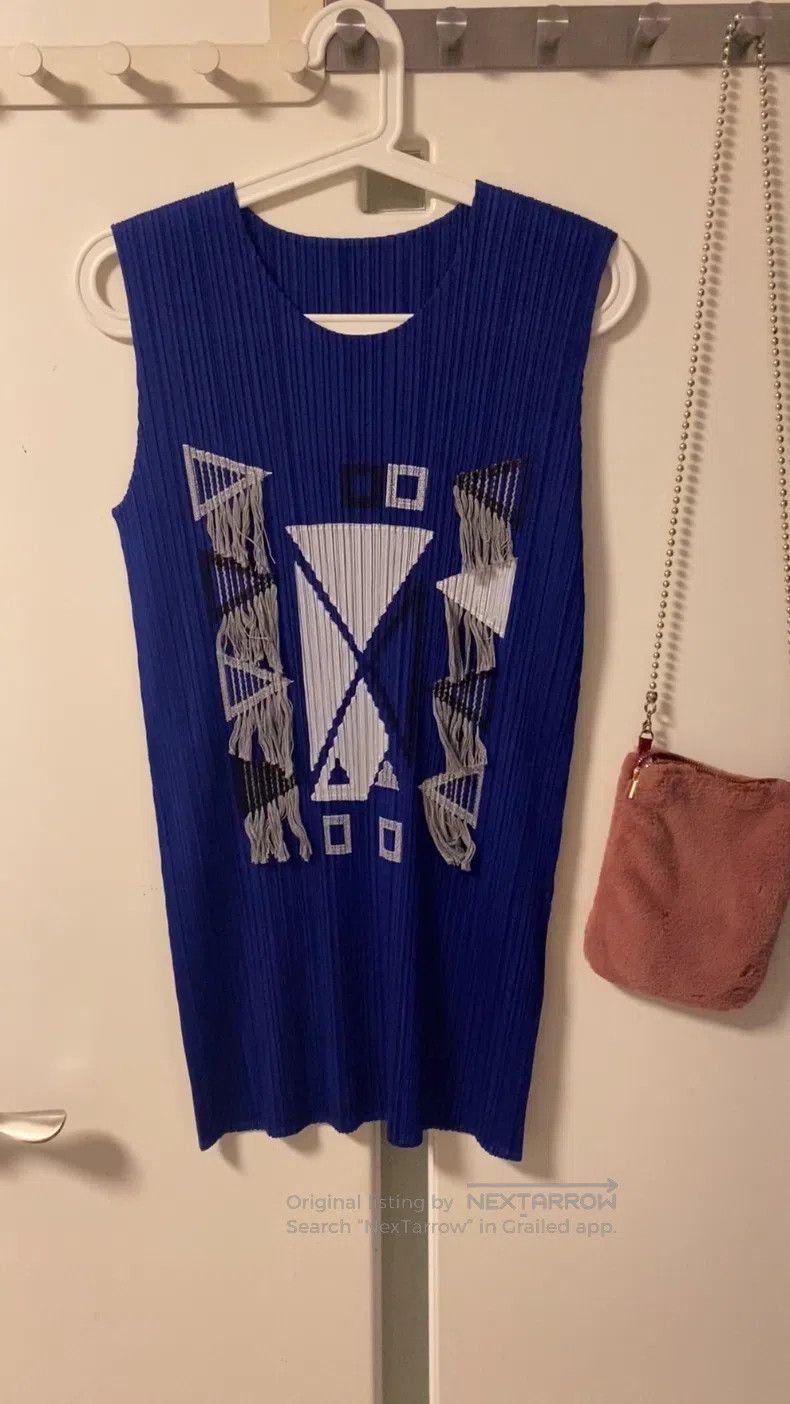 Issey Miyake Issey Miyake Ruched Sleeveless Tassel Patchwork Top Size L / US 10 / IT 46 - 1 Thumbnail
