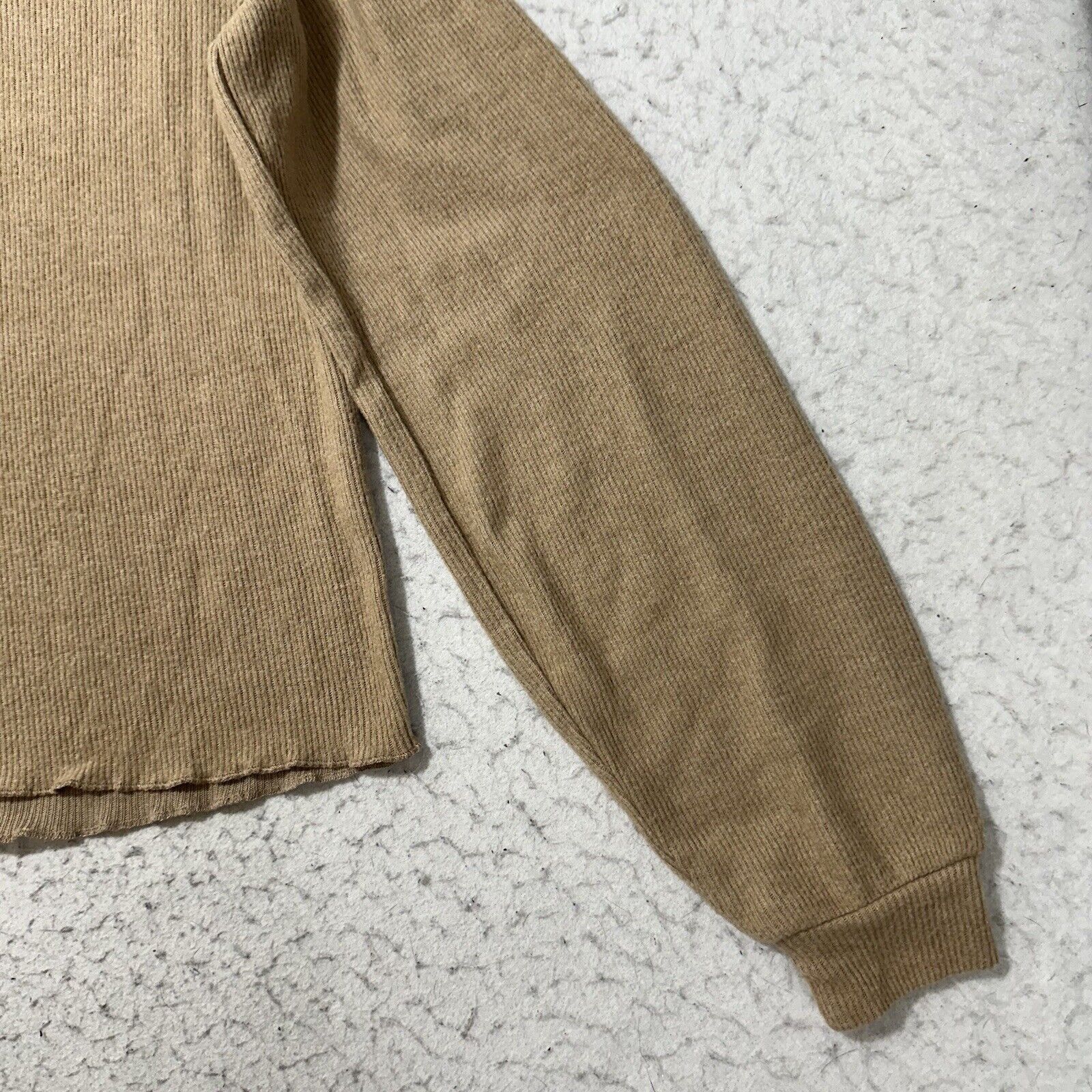 BB Dakota BB Dakota Small Crewneck Tan Brown Lettuce Hem Long Sleeve Size S / US 4 / IT 40 - 13 Thumbnail