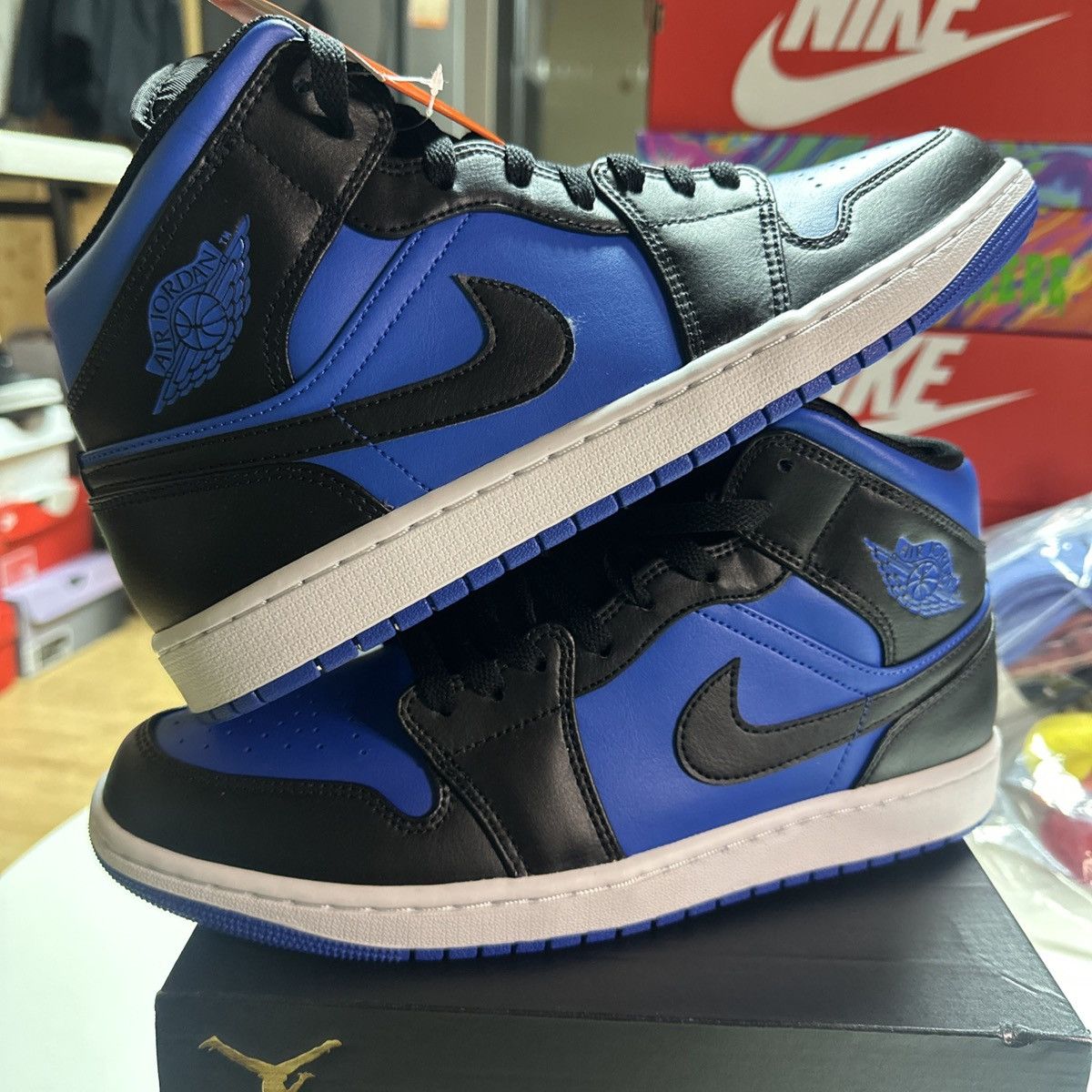 Nike New JORDAN 1 MID ROYAL BLUE-BLACK SZ 10.5 US MEN DQ8426-042 Size US 10.5 / EU 43-44 - 3 Thumbnail