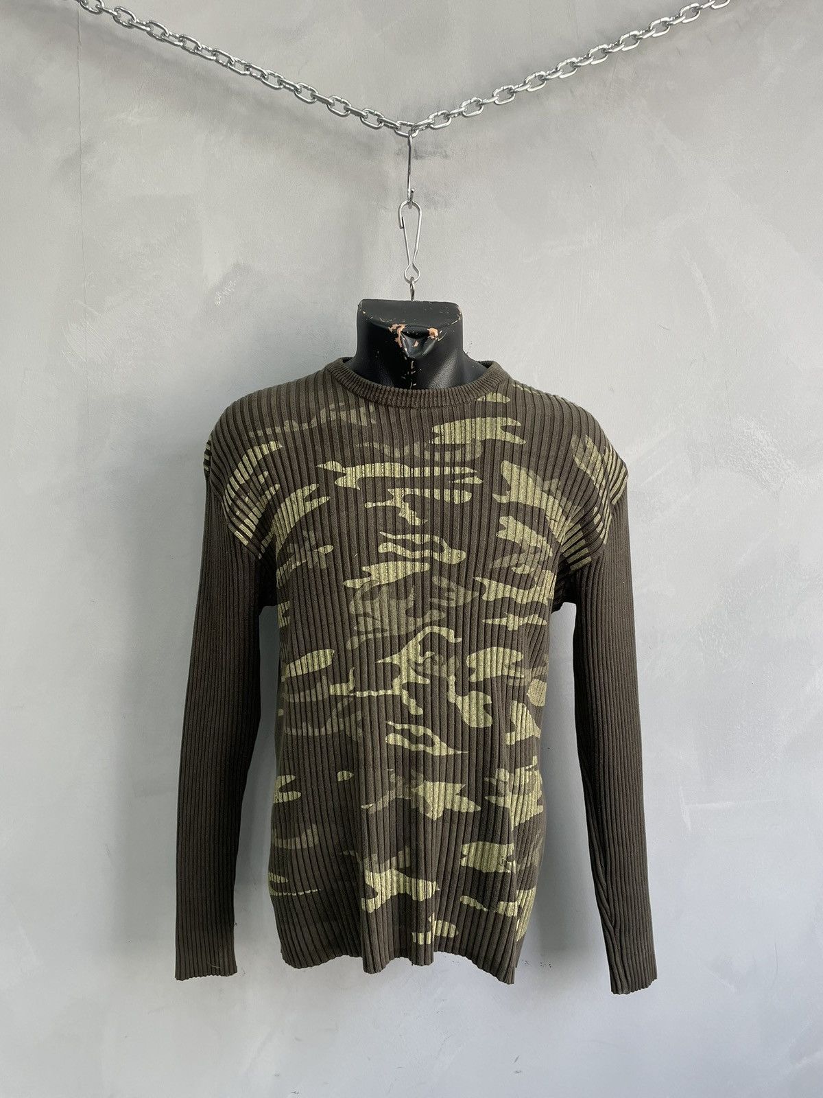 Diesel Hype diesel style Green Camo Ribbed Knit Sweater Size L Size US L / EU 52-54 / 3 - 1 Thumbnail
