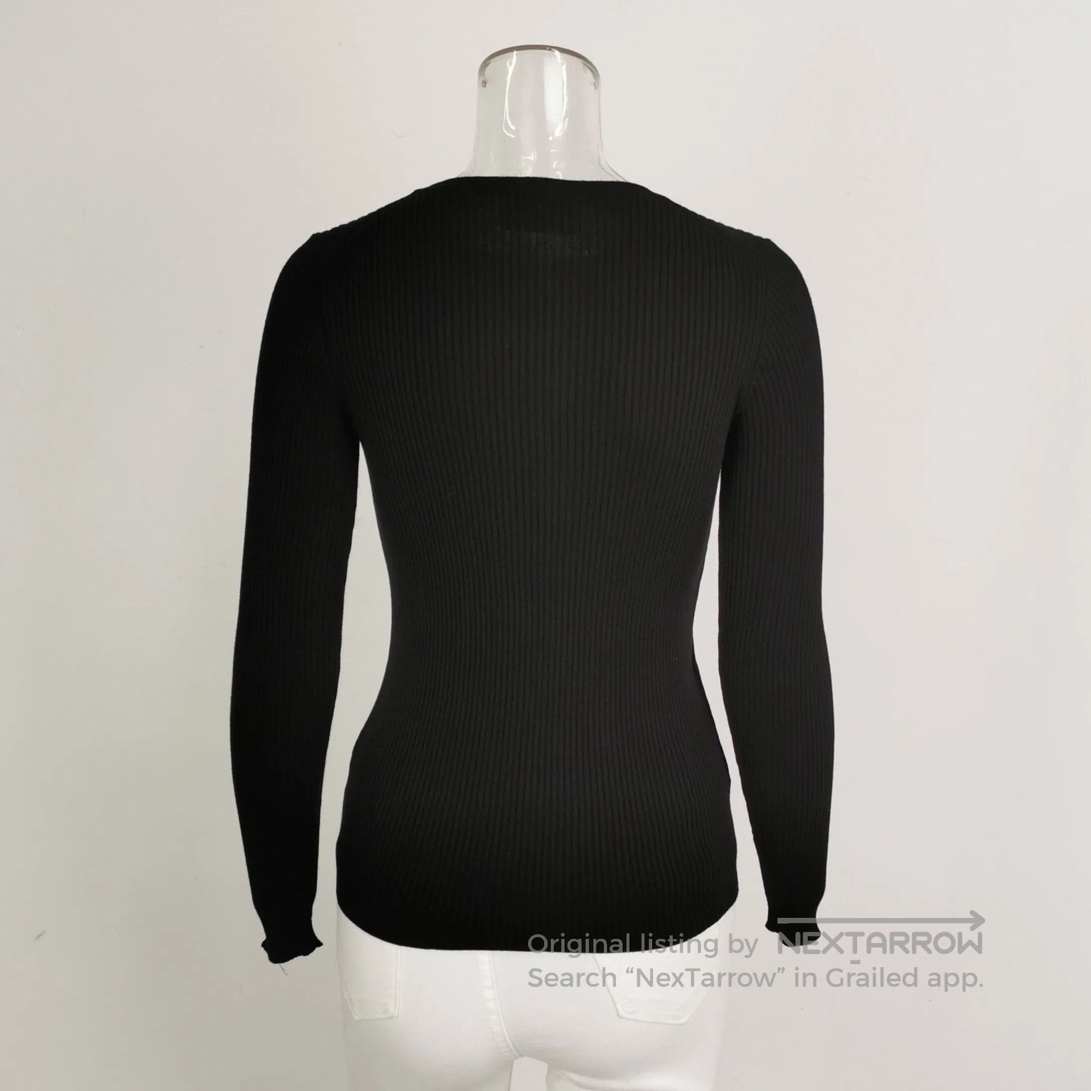 Prada Prada Ribbed Black Knit Top for Women . Size XS / US 0-2 / IT 36-38 - 1 Thumbnail