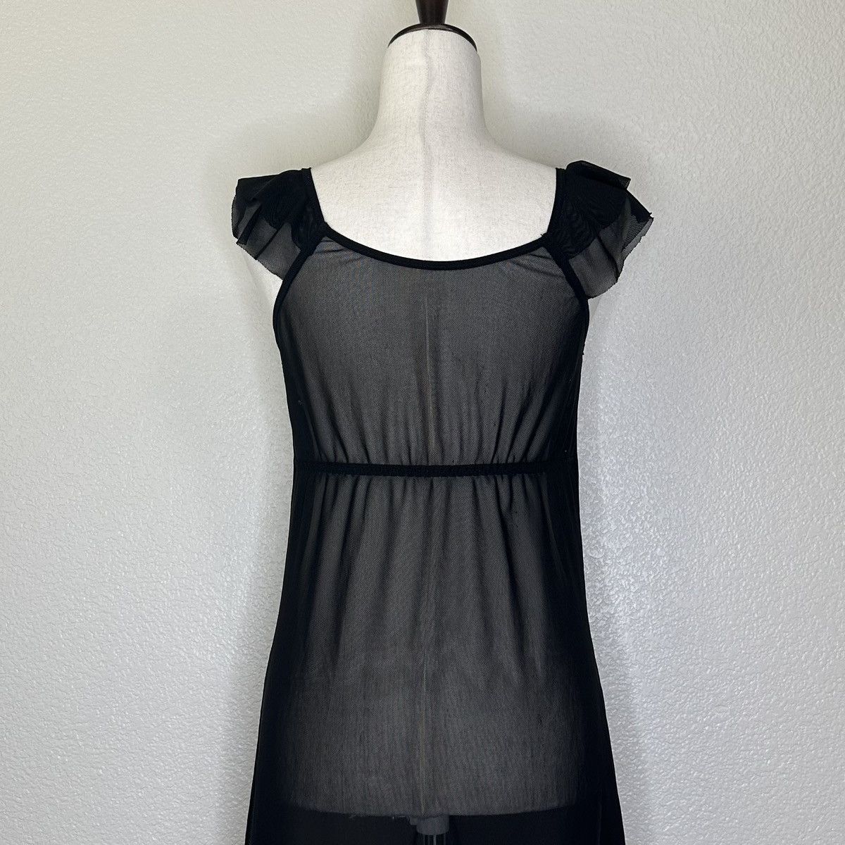 Other Black Lace Ruffle Intimates Sleewear Dress Size M / US 6-8 / IT 42-44 - 7 Thumbnail
