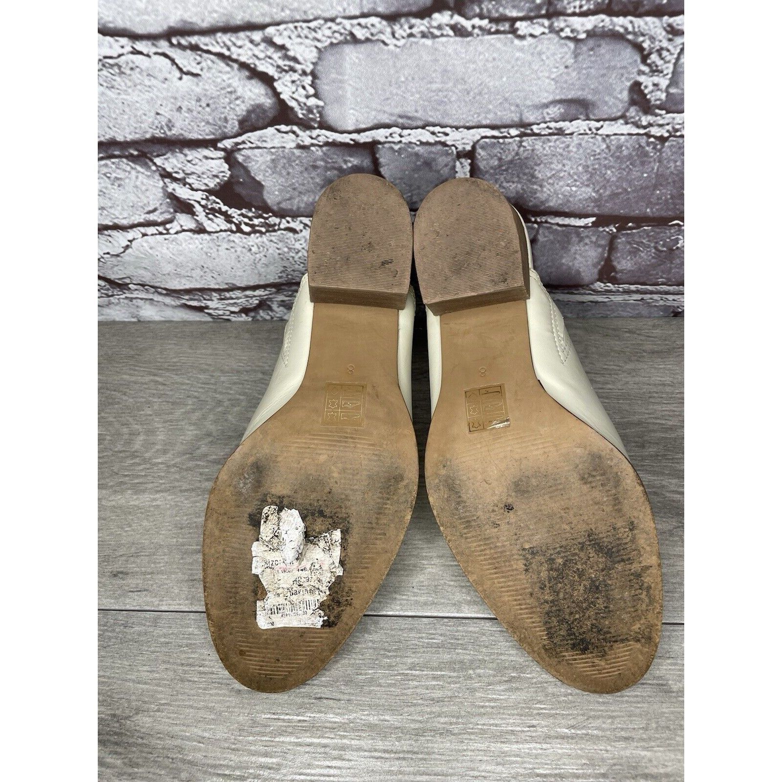 Madewell Madewell The Harper Ivory Leather Mules Stacked Heels Women Size US 8 / IT 38 - 14 Thumbnail