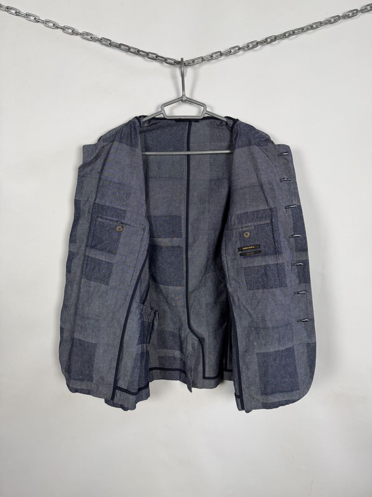 Diesel Black Gold Diesel Black Gold Denim Chambray Pattern Blazer Jacket Italy Size US L / EU 52-54 / 3 - 8 Thumbnail