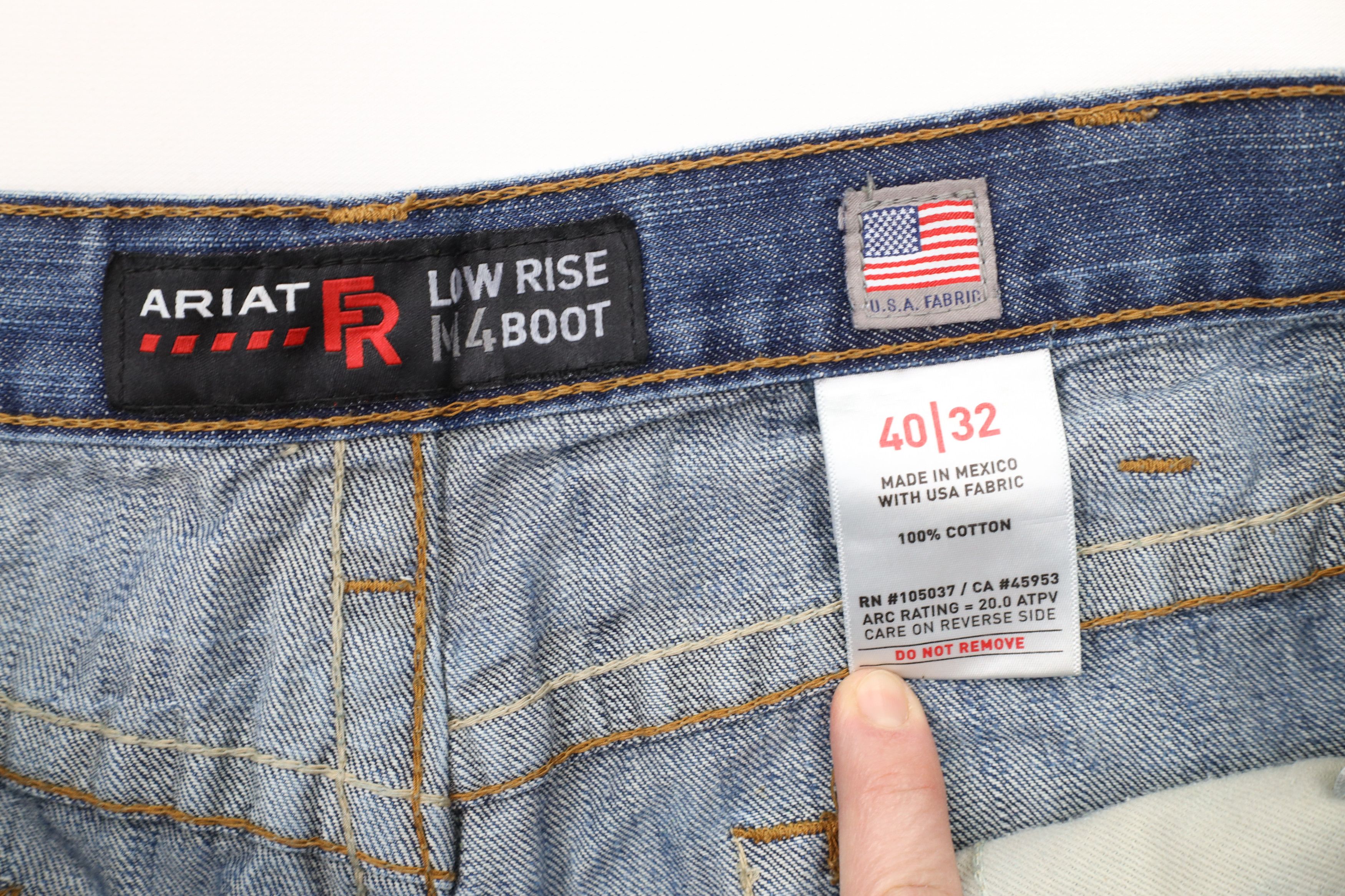 Ariat × Vintage Ariat FR Fire Resistant Low Rise M4 Bootcut Denim Jeans Size US 40 / EU 56 - 10 Thumbnail