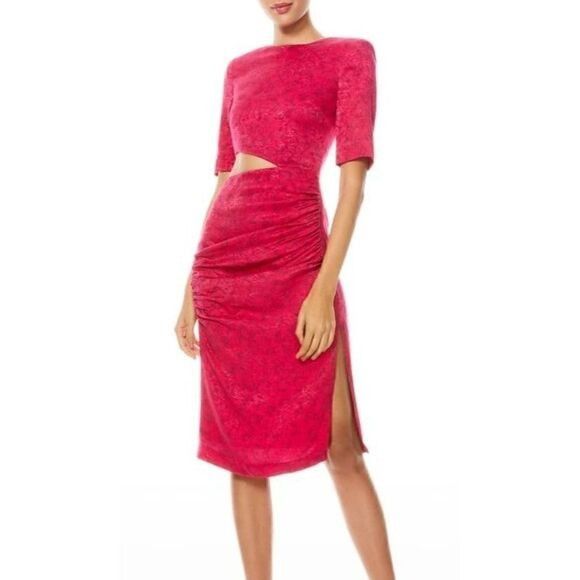 Alice + Olivia Alice + Olivia Stella Floral Jacquard Cutout Sheath Dress in Size L / US 10 / IT 46 - 1 Thumbnail